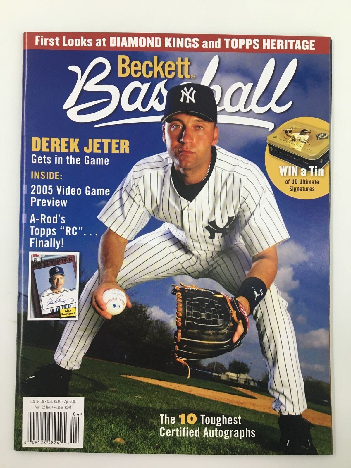 Beckett Baseball Magazine April 2005 Derek Jeter & Alex Rodriguez No Label