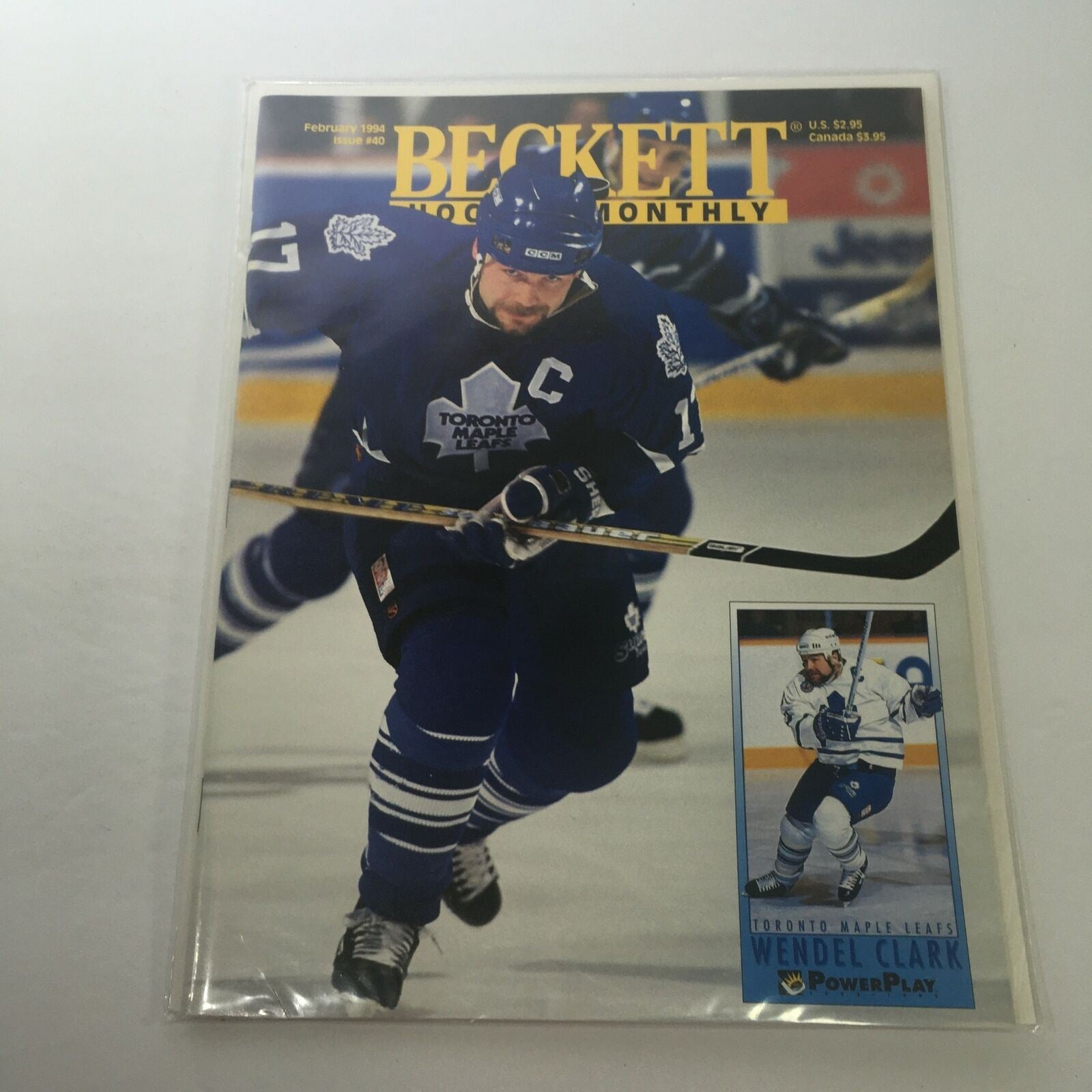 Beckett Hockey Monthly: February 1994 Issue #40 - Maple Leafs Wendel Clark