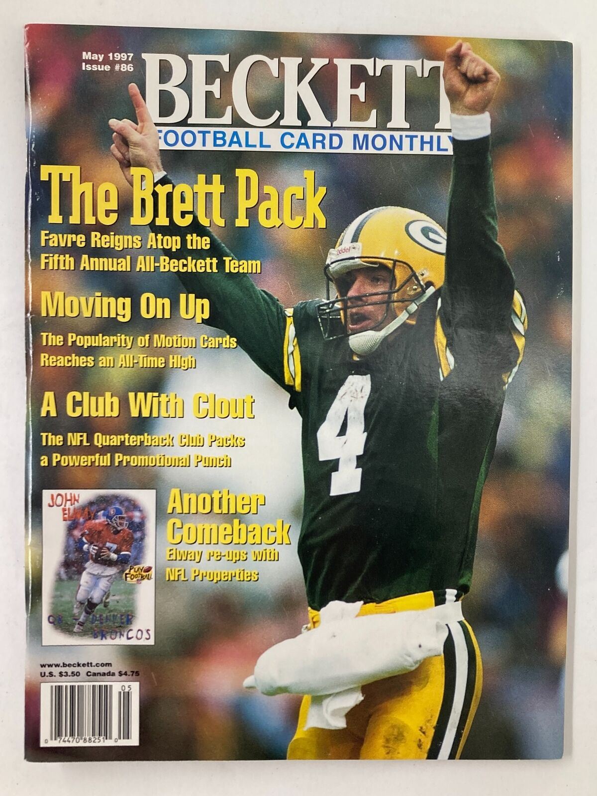 Beckett Football Card Monthly May 1997 Vol 9 #5 Brett Favre VG No Label