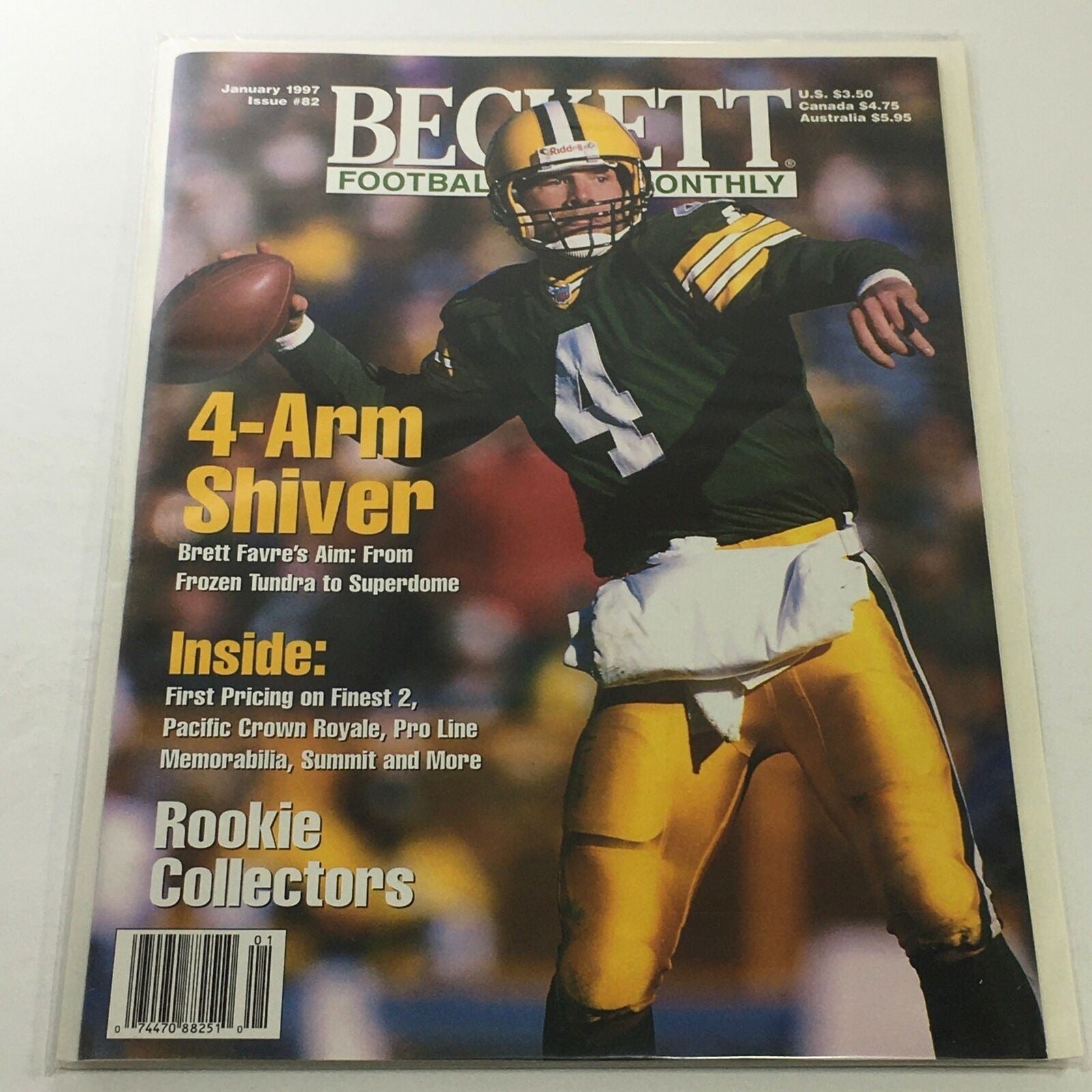 Beckett Football Card Monthly: January 1997 Issue #82 - 4-Arm Brett Favre