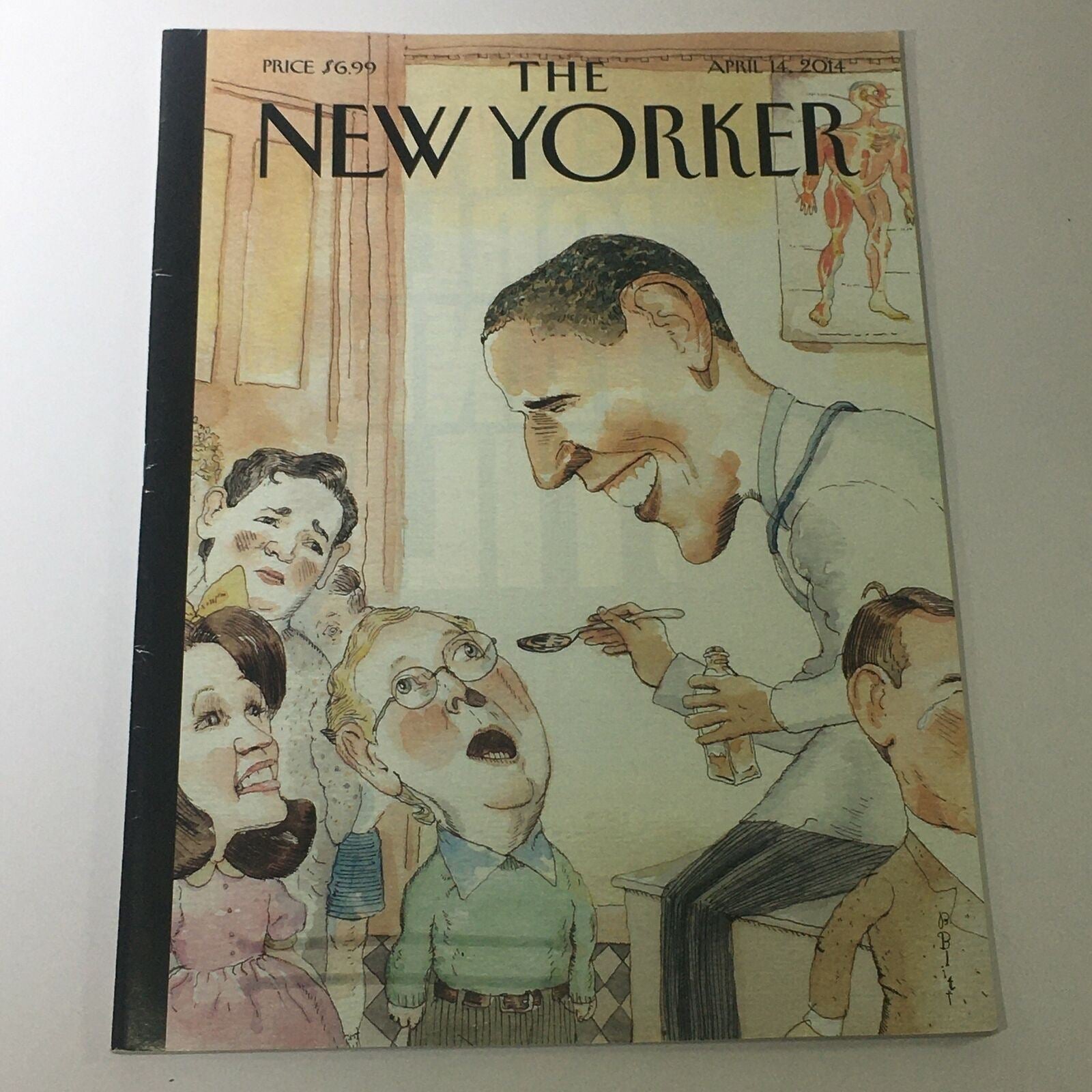 The New Yorker April 14 2014 - Barrack Obama Magazine Theme Cover Barry Blitt