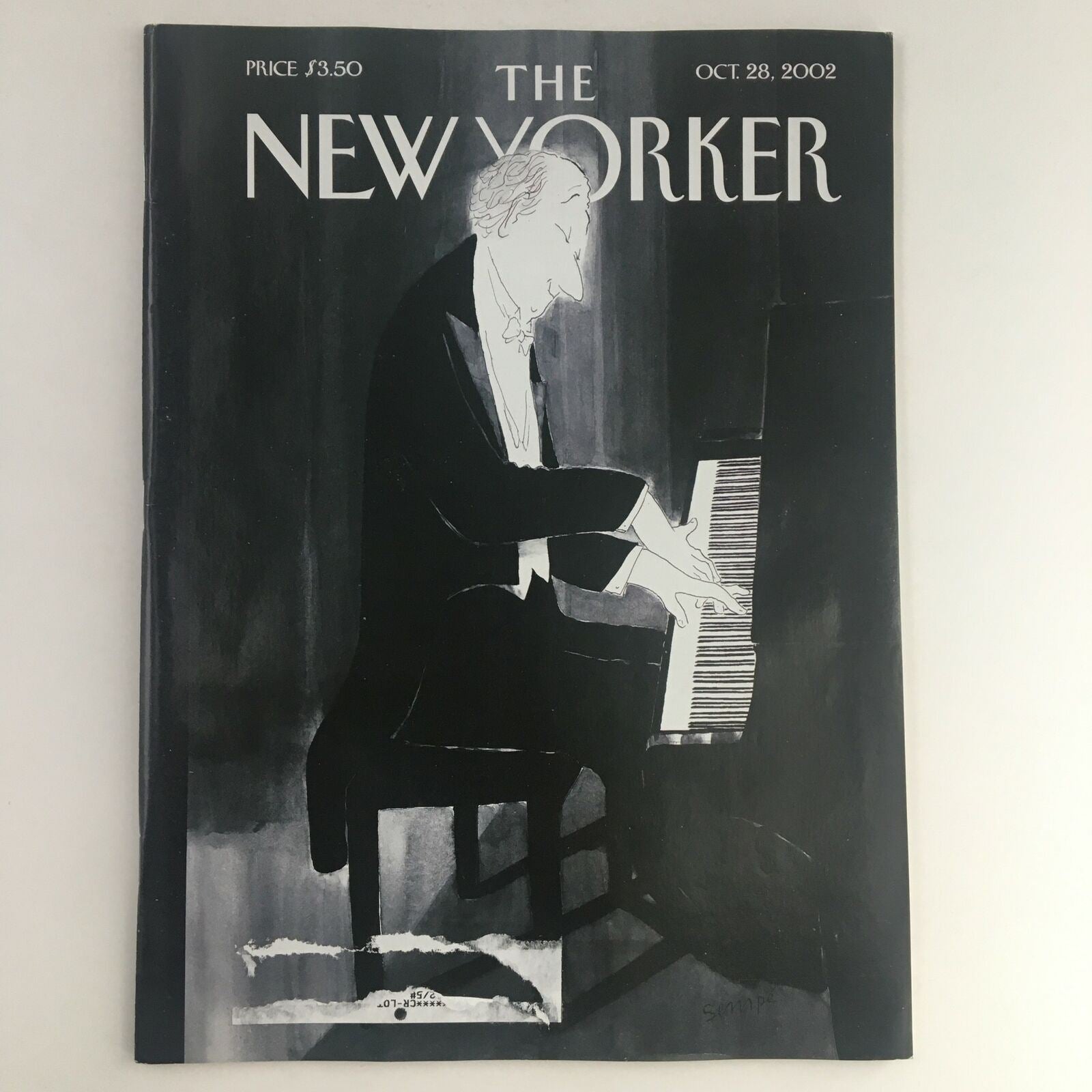 The New Yorker Full Magazine October 28 2002 Scherzo Cover Jean-Jacques Sempé VG