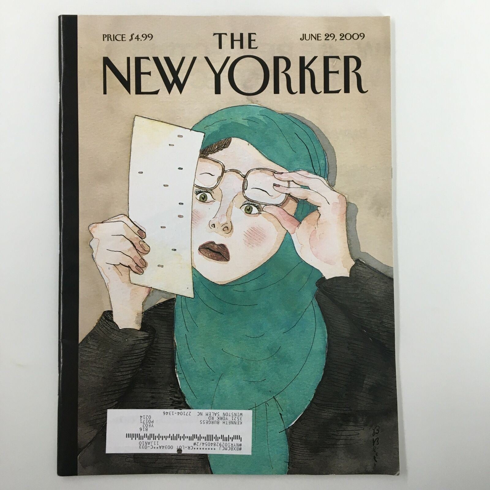 The New Yorker Full Magazine June 29 2009 Hanging Chador by Barry Blitt VG