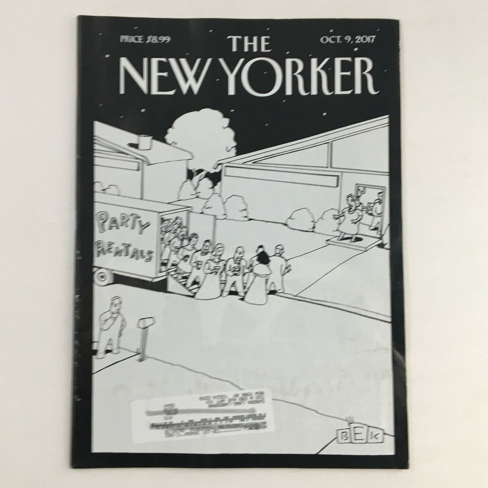 The New Yorker Full Magazine October 9 2017 Party Rentals by Bruce Eric Kaplan