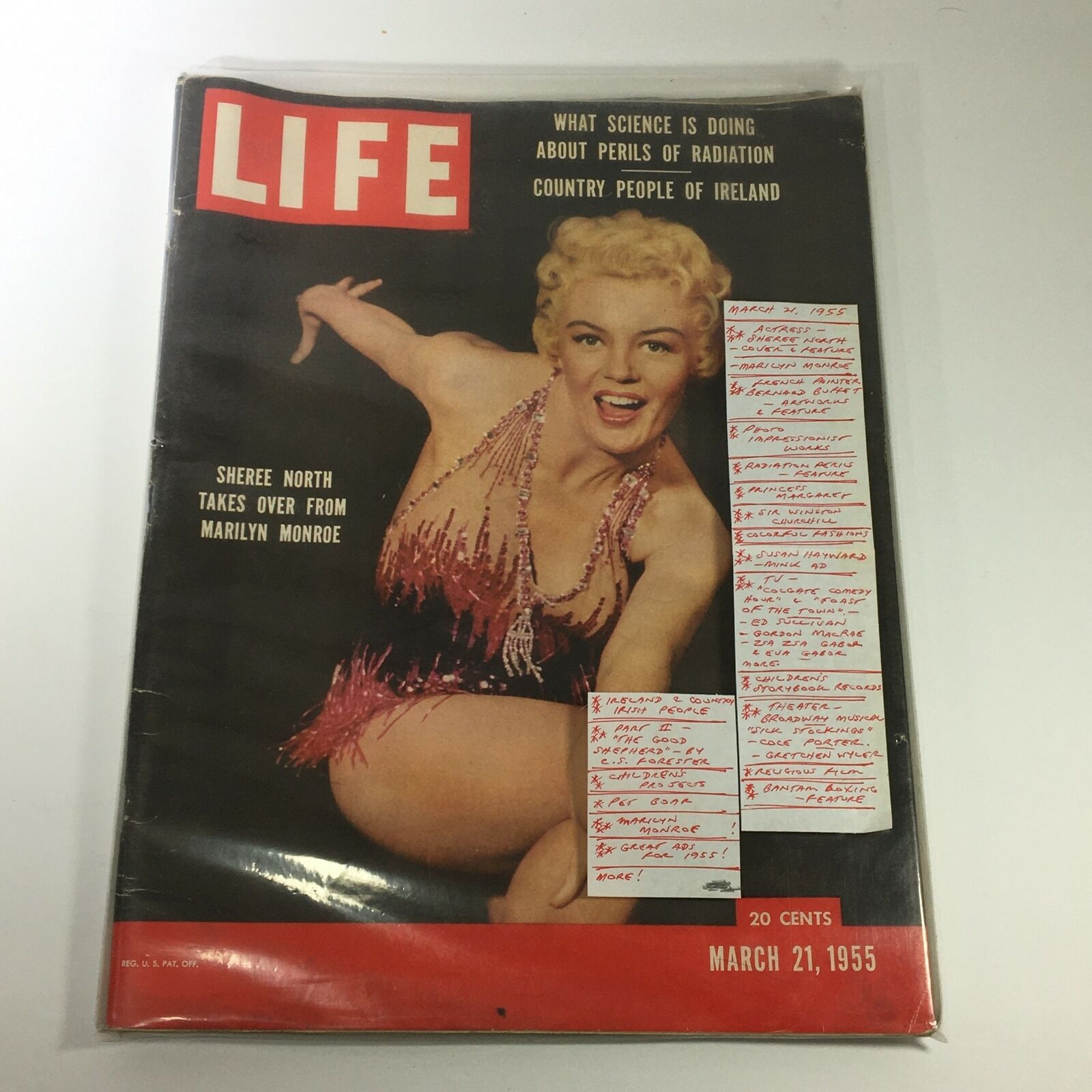 VTG Life Magazine March 21 1955 Actress Sheree North Cover Feature, Newsstand