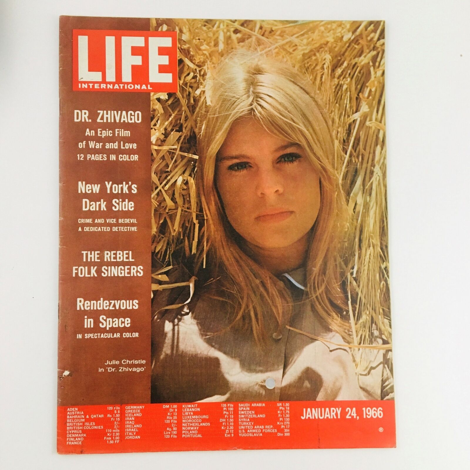 Life International Magazine January 24 1966 Julie Christie Dr. Zhivago No Label