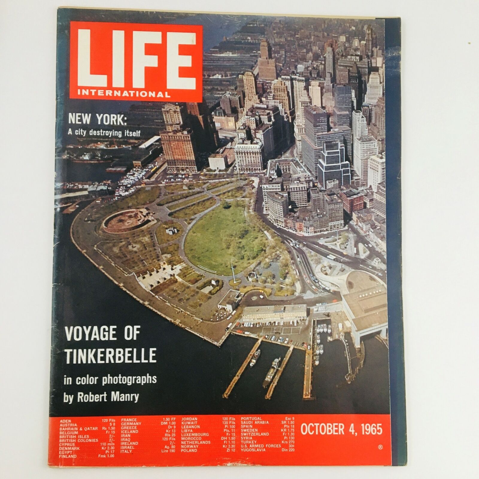 Life International Magazine October 4 1965 The Voyage of Tinkerbelle No Label