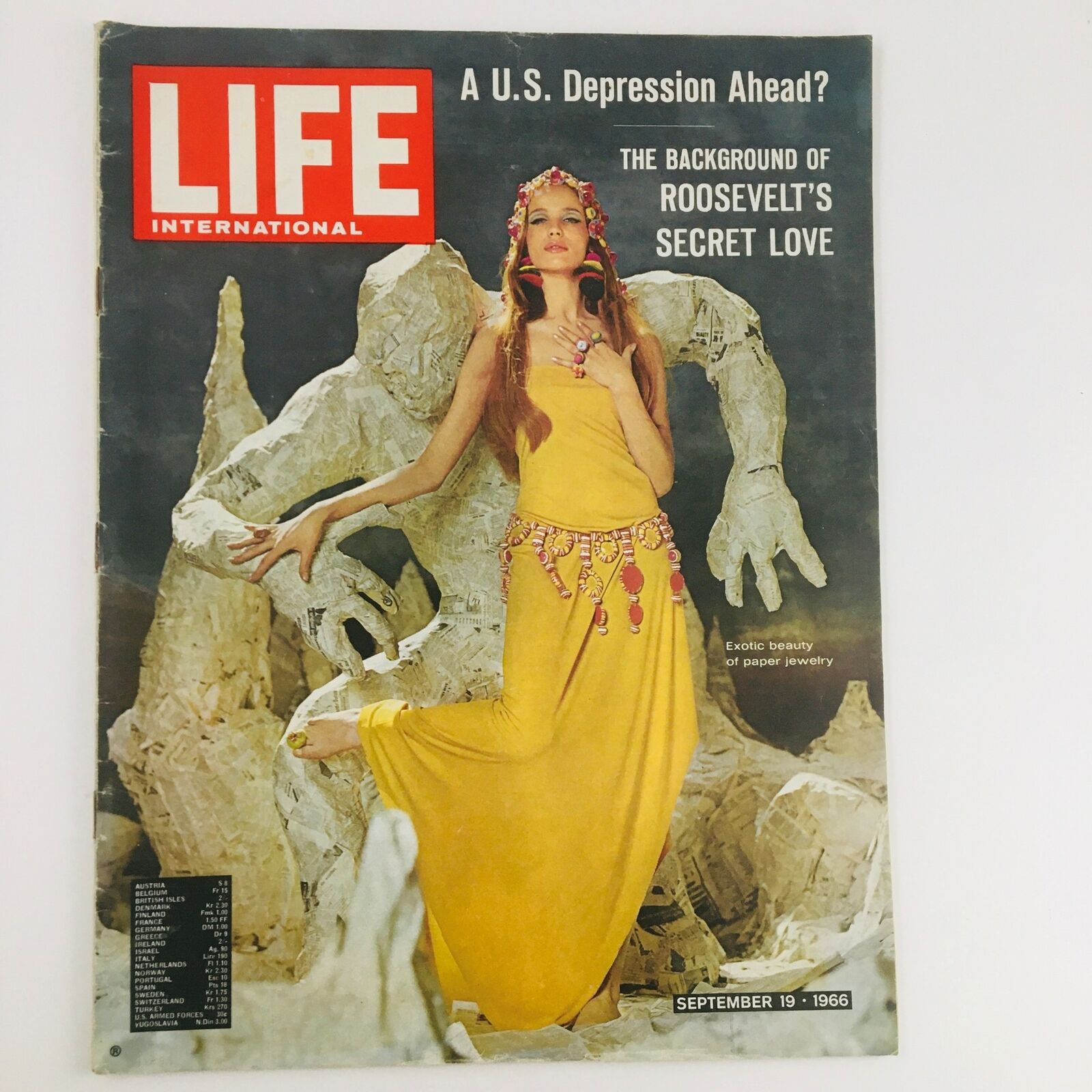 Life International Magazine September 19 1966 Roosevelt's Secret Love No Label