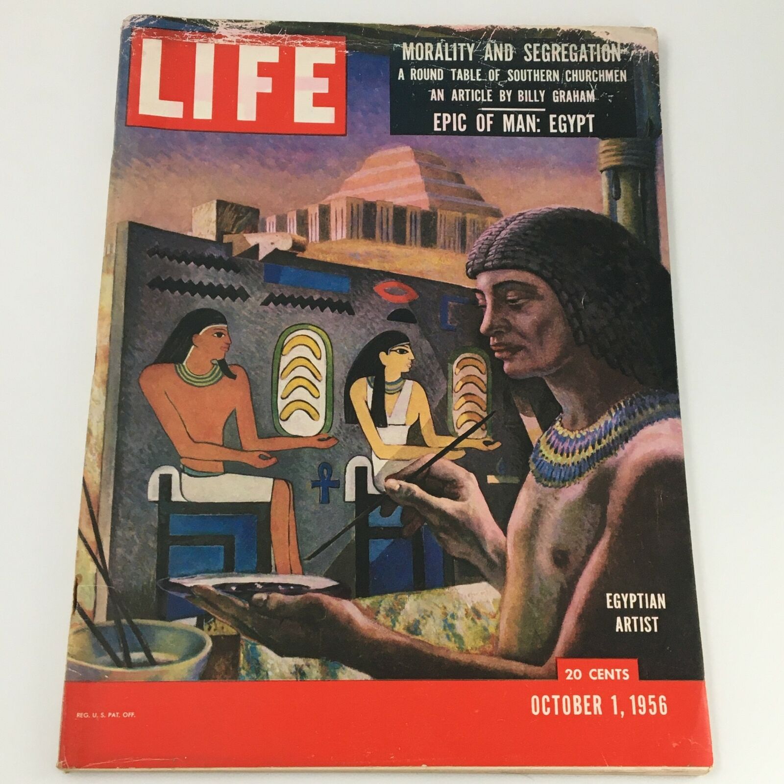 VTG Life Magazine October 1 1956 Epic of Man Egyptian Artist Feature, Newsstand