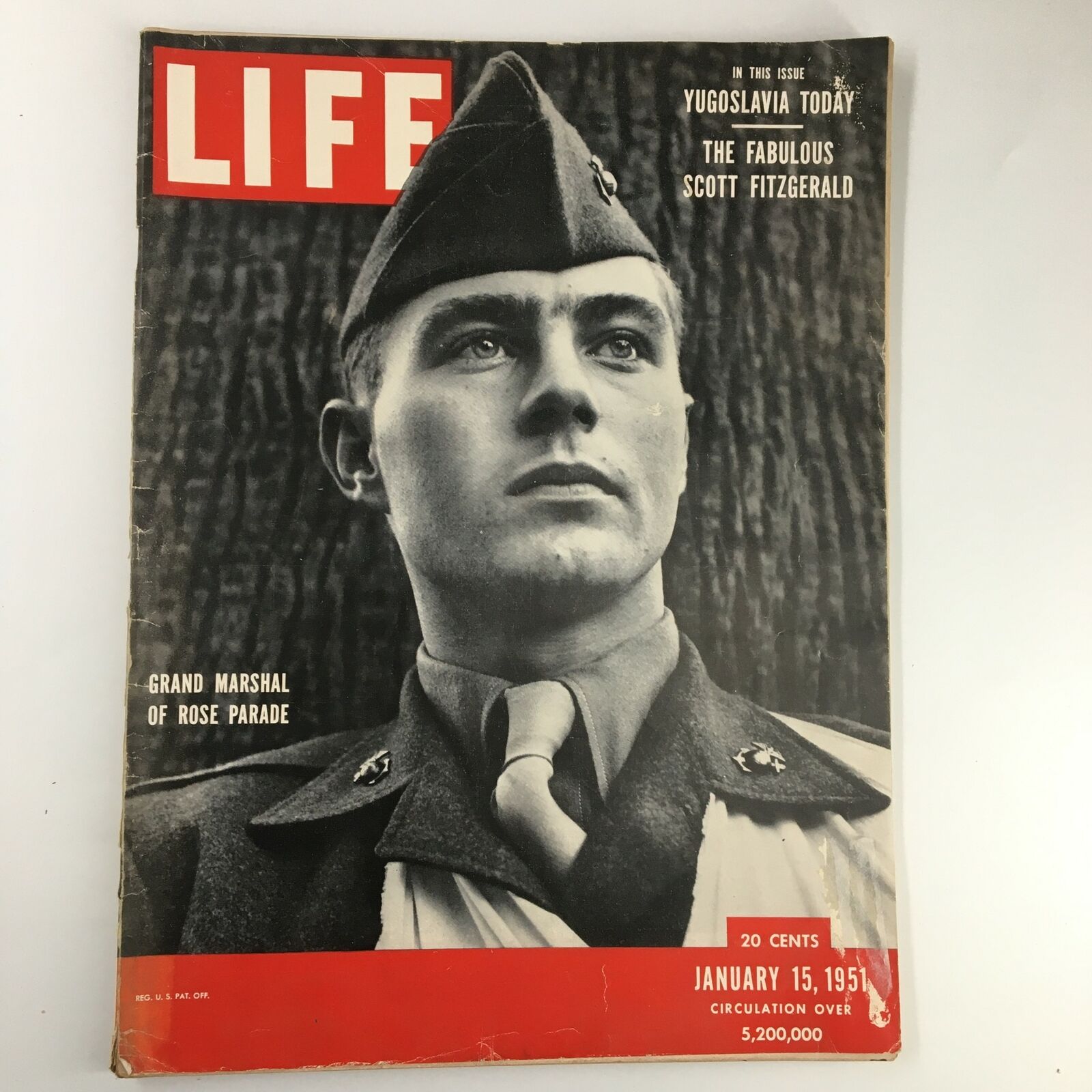 Cover of VTG Life Magazine January 15 1951 featuring the Grand Marshal of the Rose Parade, showcasing vintage photography and historical American culture.