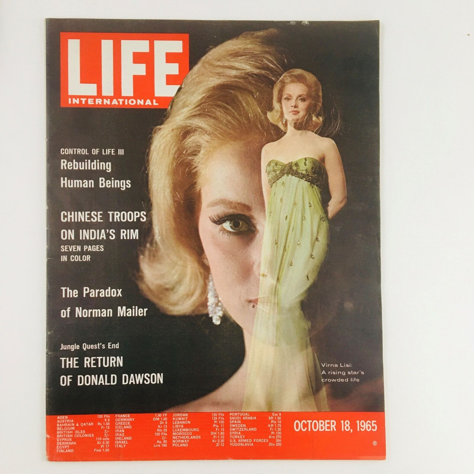 Life International Magazine October 18 1965 Rising Star Virna Lisi No Label