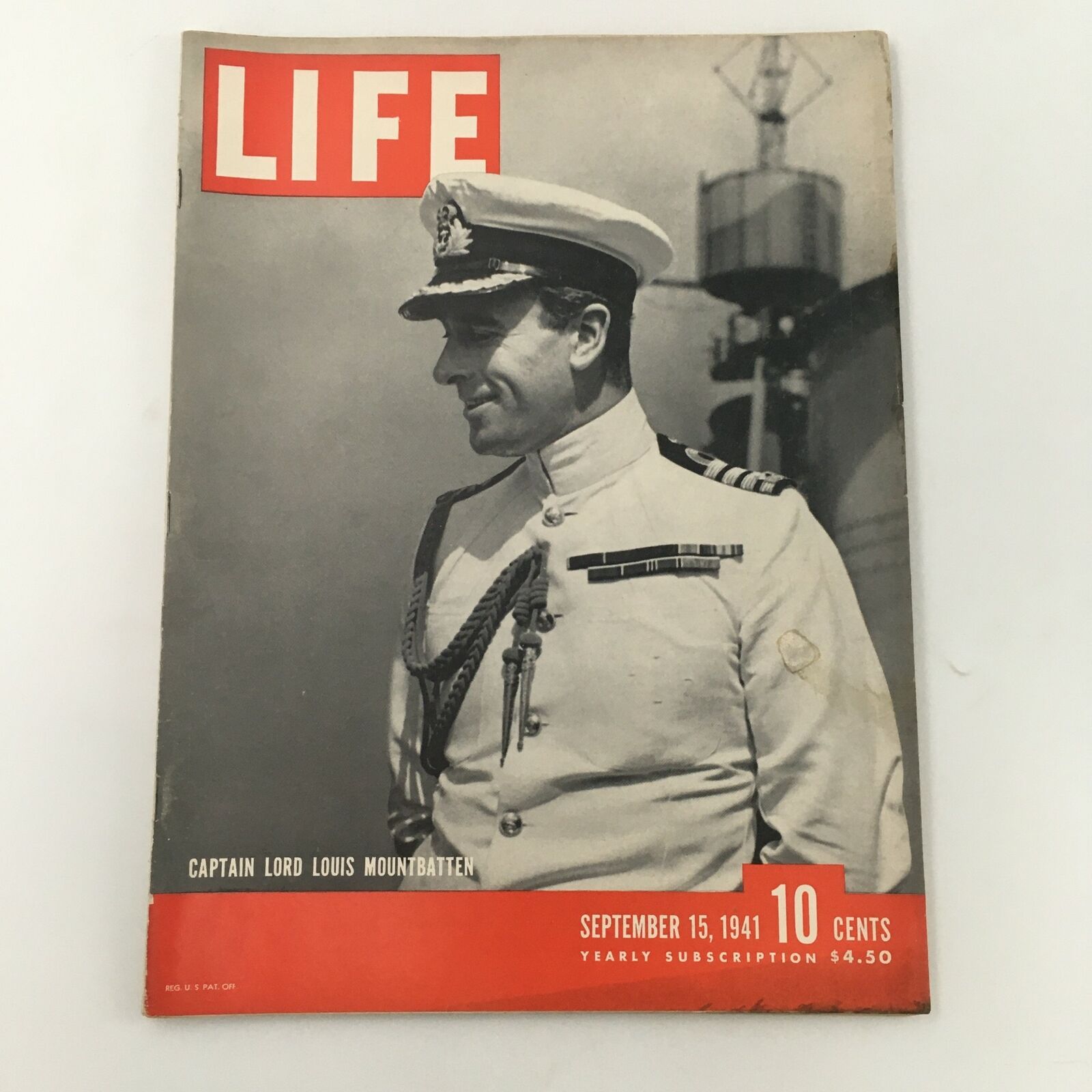 VTG Life Magazine September 15 1941 Capt. Lord Louis Mountbatten, Newsstand