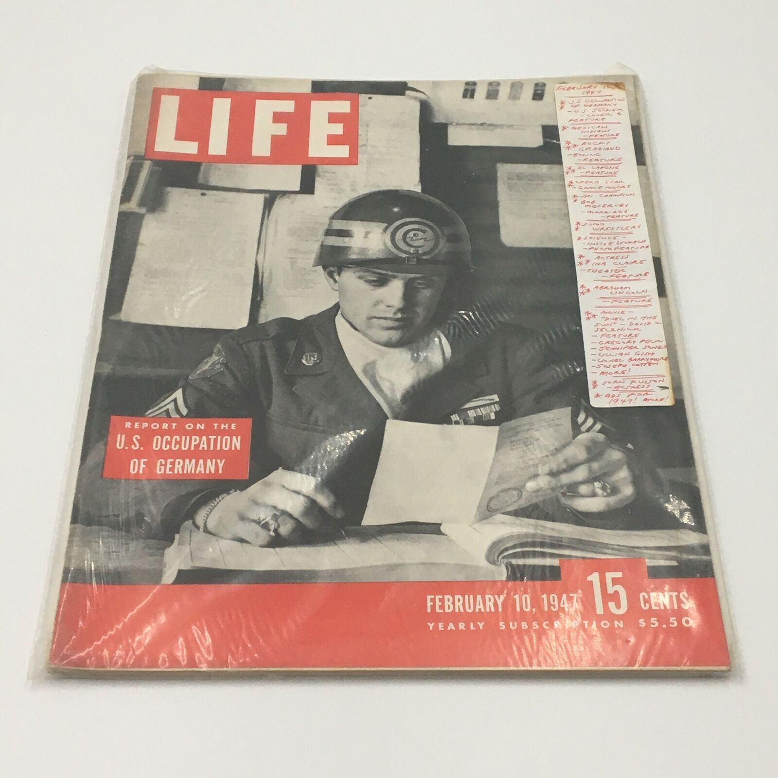 VTG Life Magazine February 10 1947 U.S. Soldier Cover and Feature, Newsstand