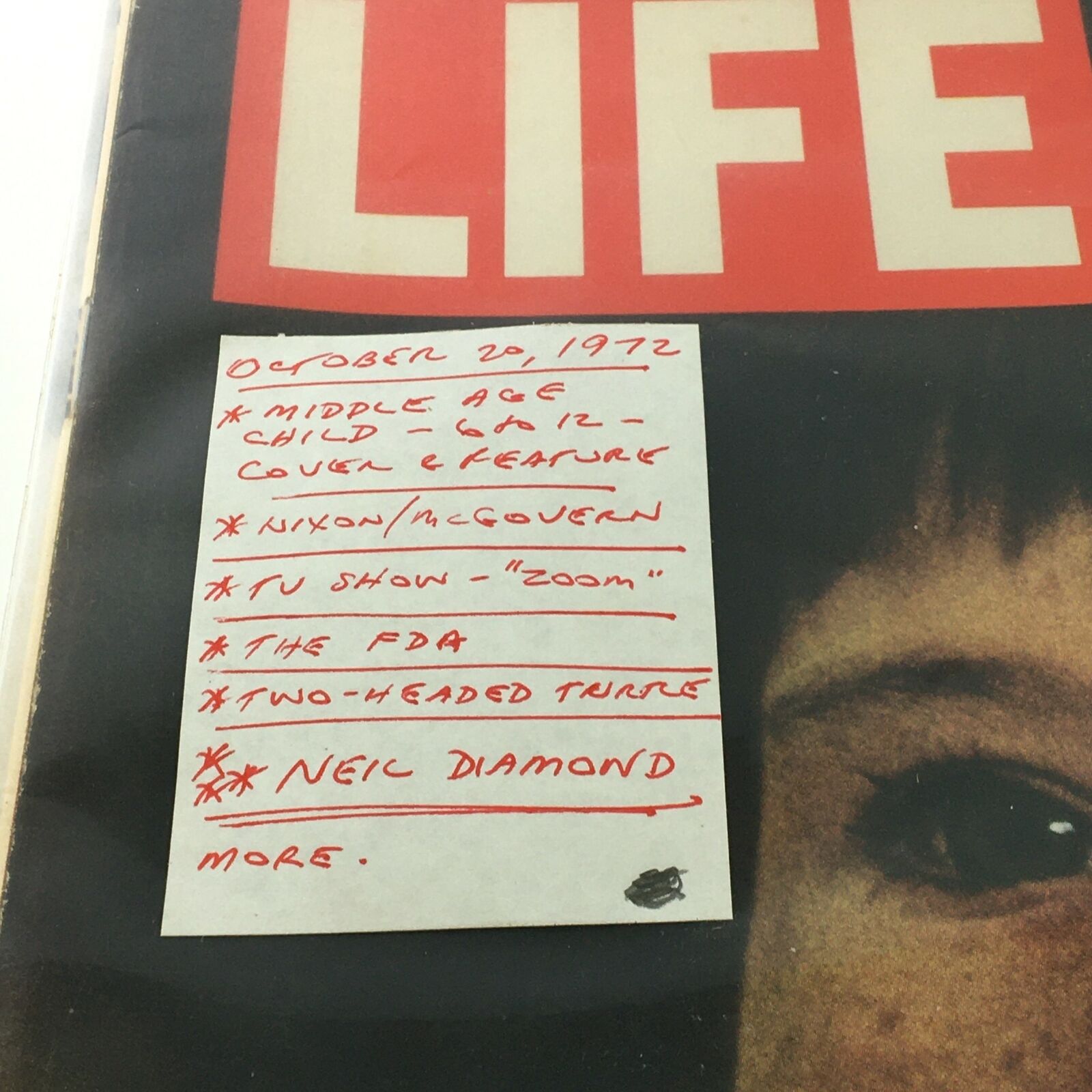 VTG Life Magazine October 20 1972 Middle Age Child 6-12 Cover Feature, Newsstand