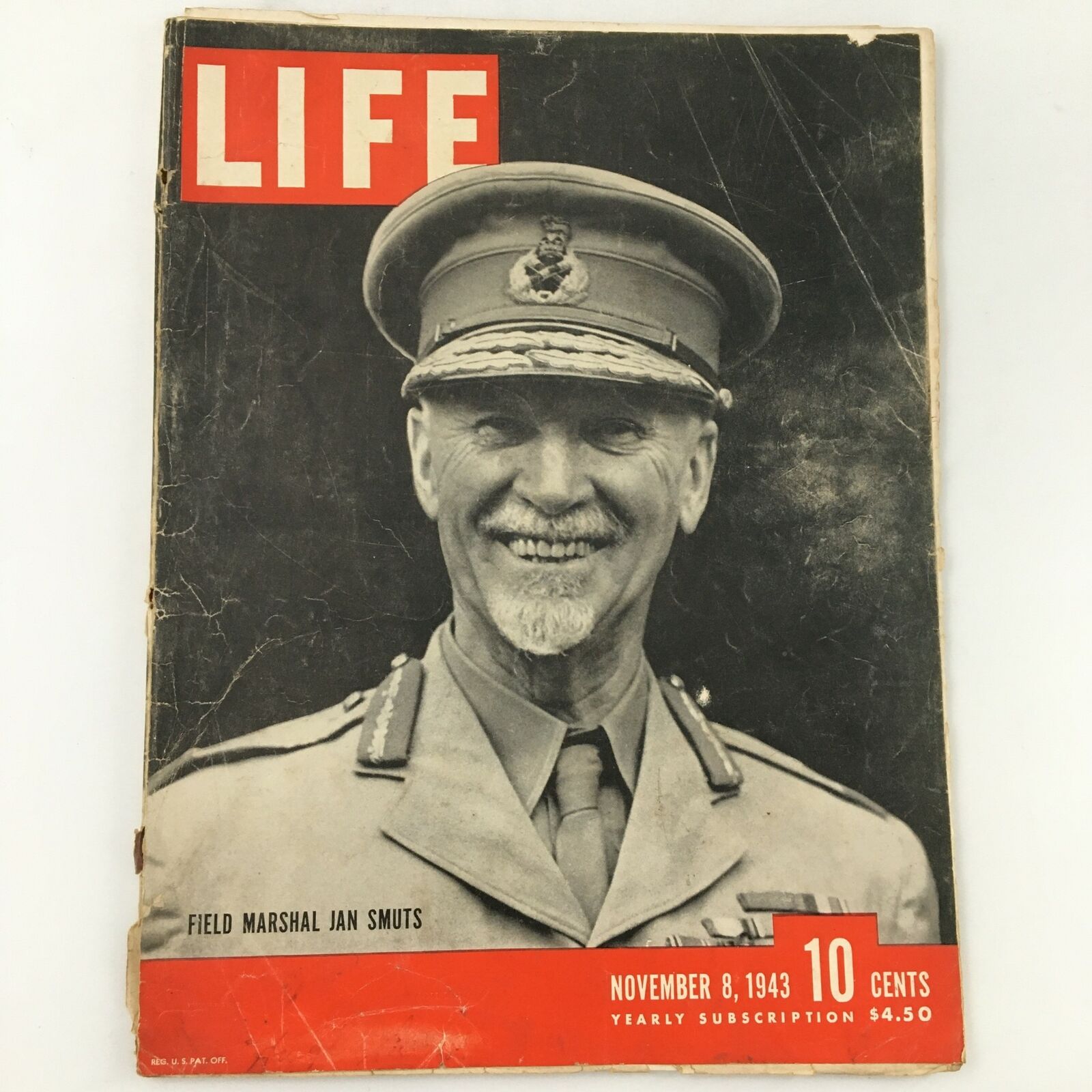 VTG Life Magazine November 8 1943 Field Marshal Jan Smuts Newsstand