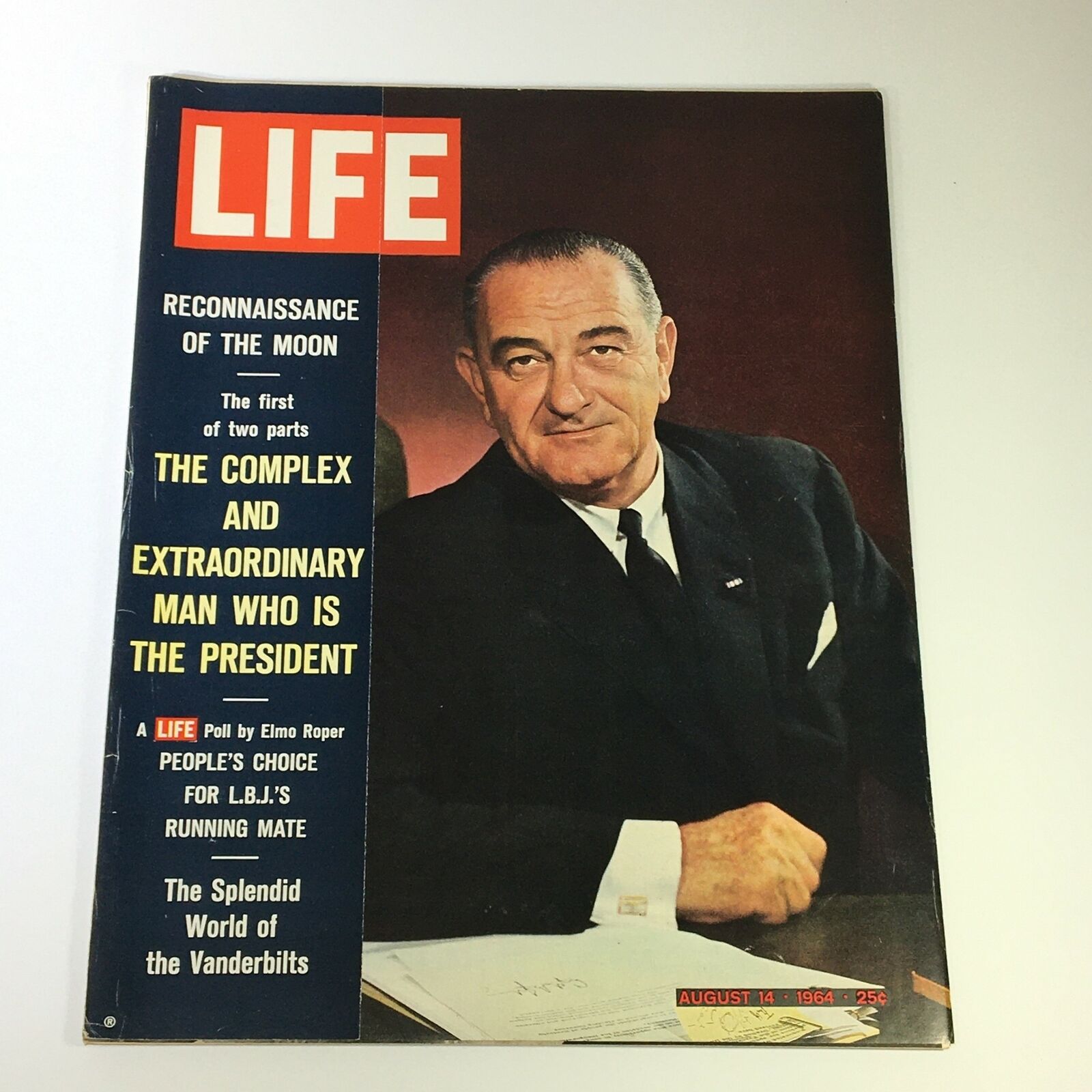 VTG Life Magazine August 14 1964 Pres. Lyndon B. Johnson Cover, Newsstand