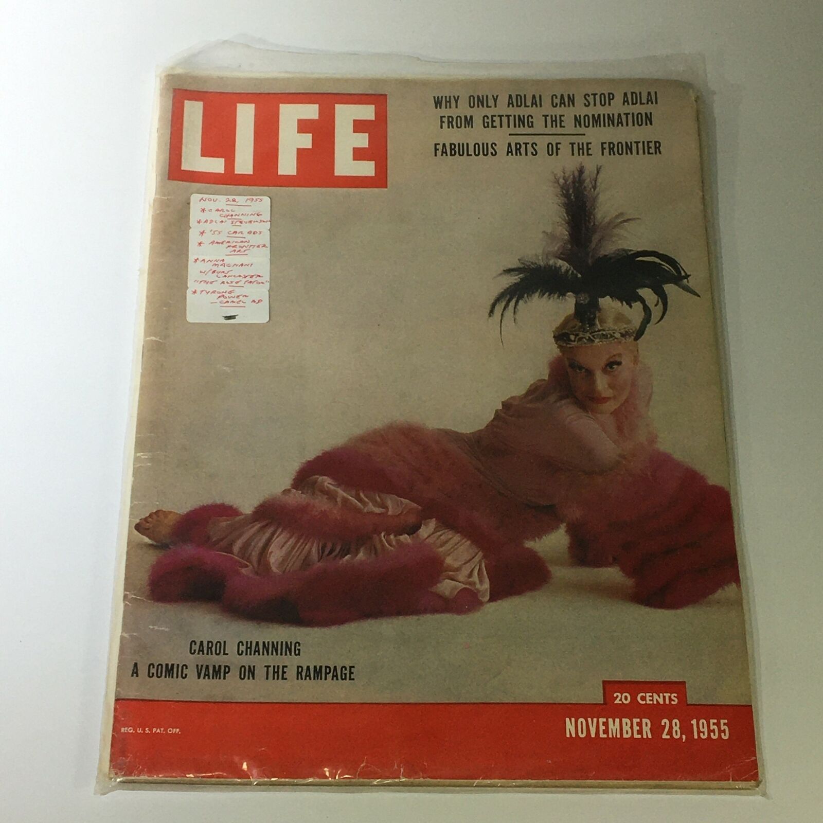 VTG Life Magazine November 28 1955 Carol Channing Cover Feature, Newsstand