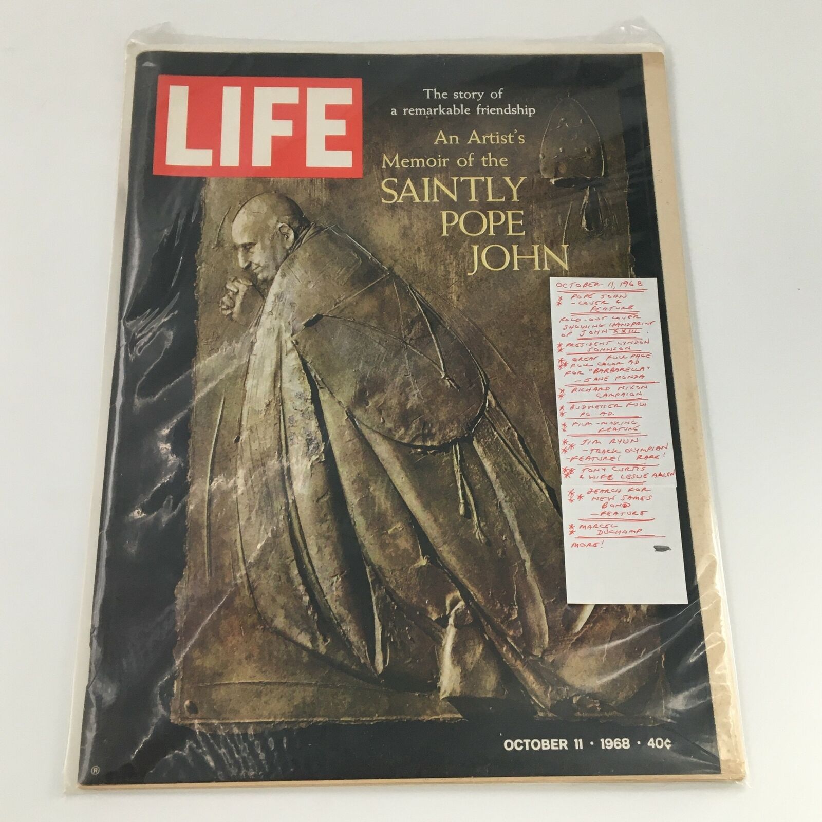 VTG Life Magazine October 11 1968 Saintly Pope John Cover Feature, Newsstand