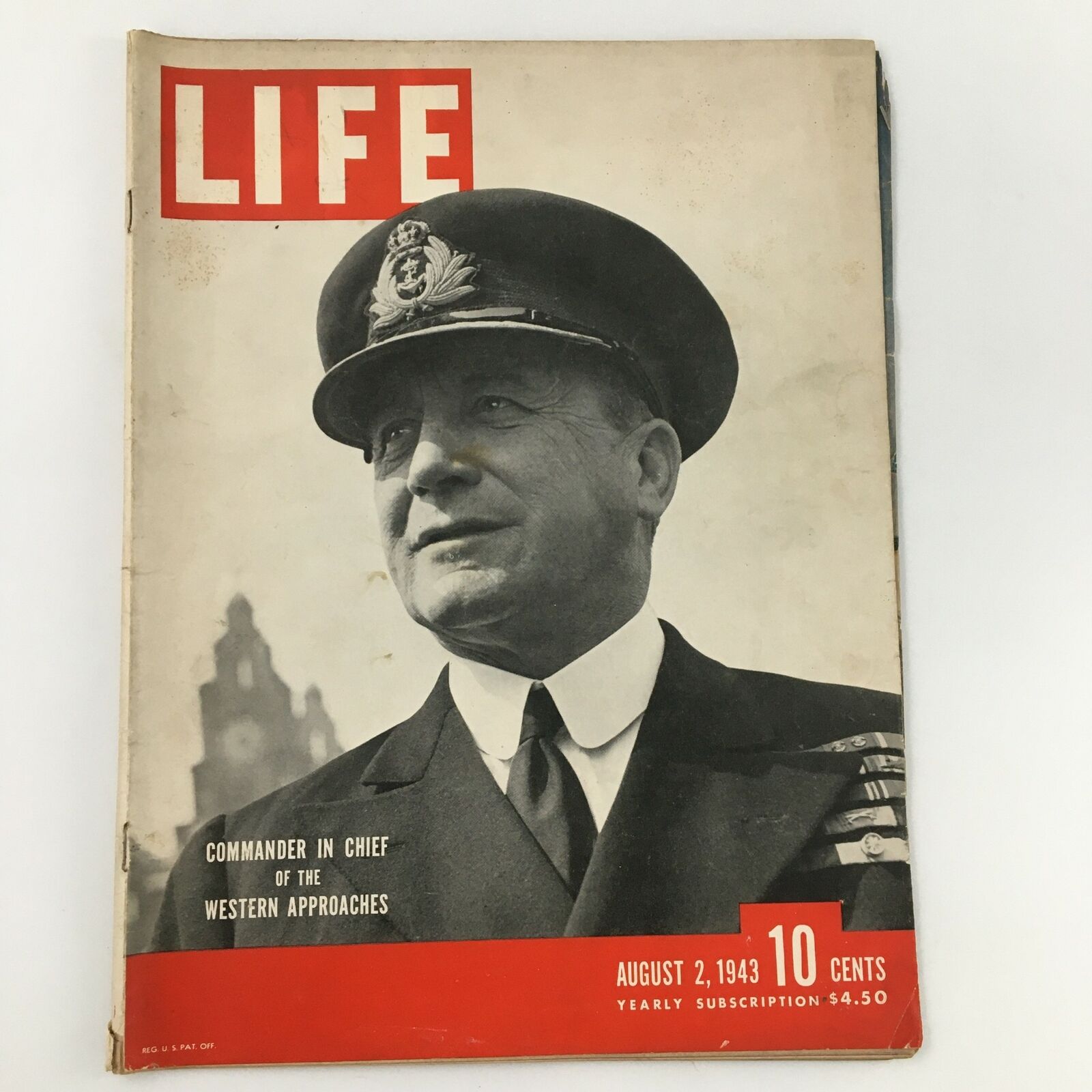 VTG Life Magazine August 2 1943 Commander in Chief of Western Approach Newsstand