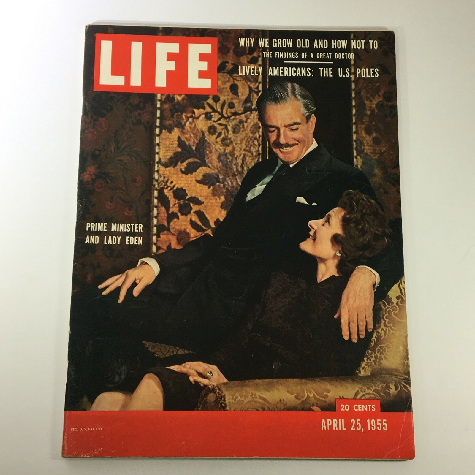 VTG Life Magazine April 25 1955 Anthony Eden & Lady Eden Cover, Newsstand