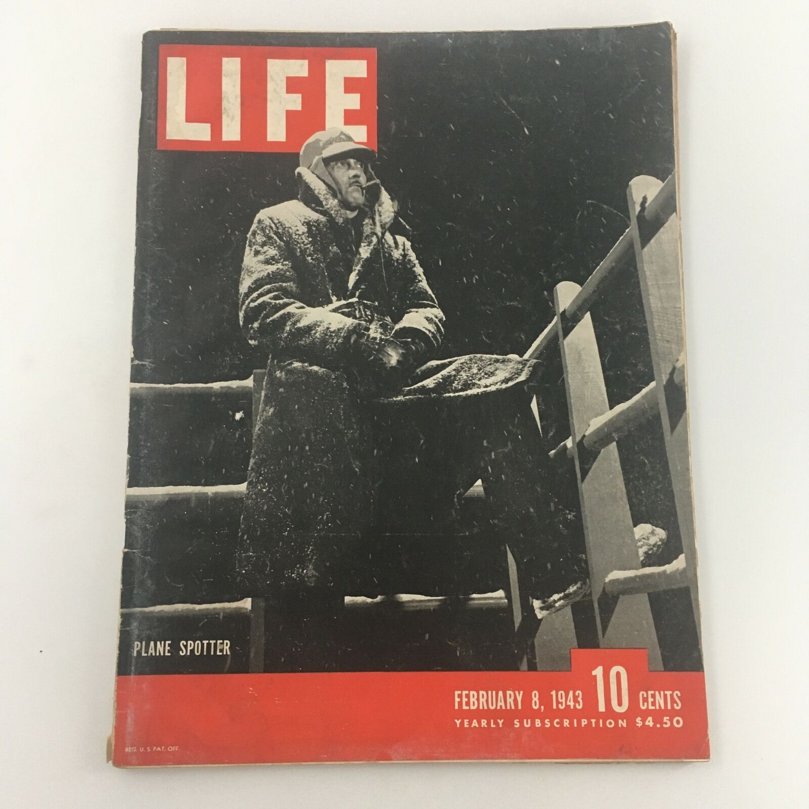 VTG Life Magazine February 8 1943 A Plane Spotter Photograph, Newsstand