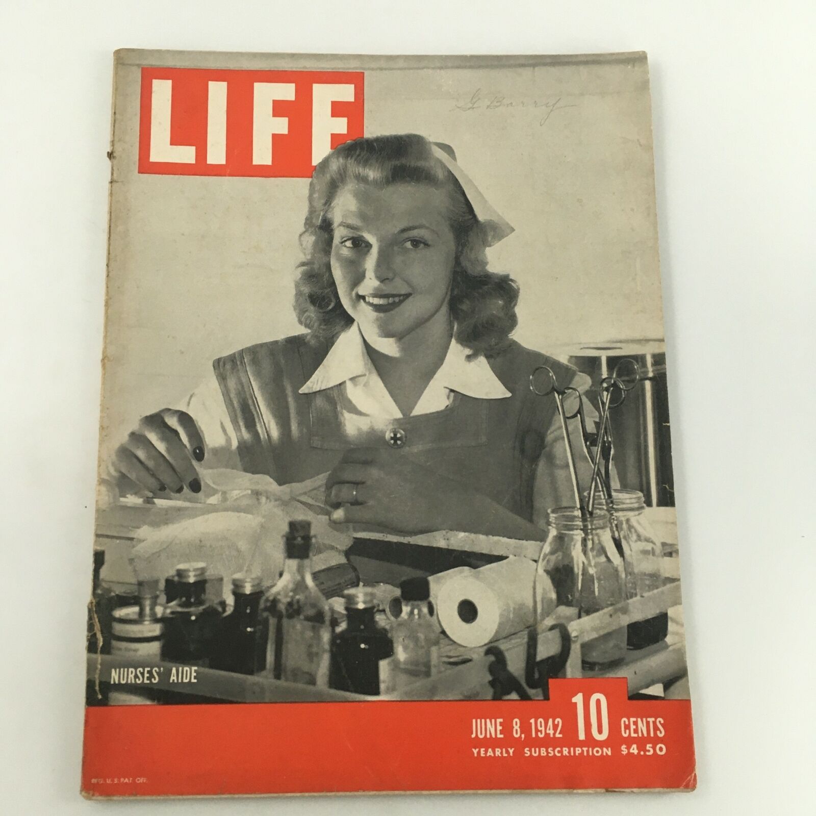 VTG Life Magazine June 8 1942 Nurses' Aide, Fighter Planes in Burma, Newsstand