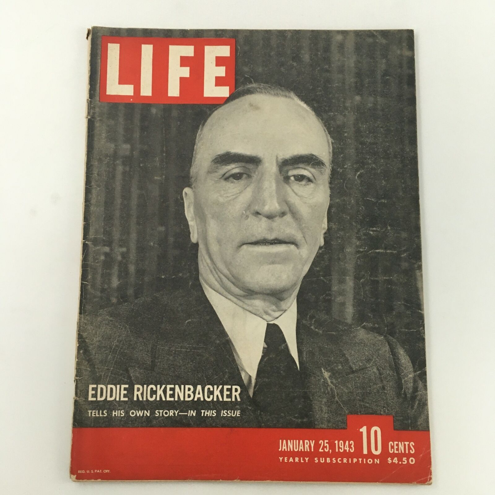 VTG Life Magazine January 25 1943 Own Story of Eddie Rickenbacker, Newsstand