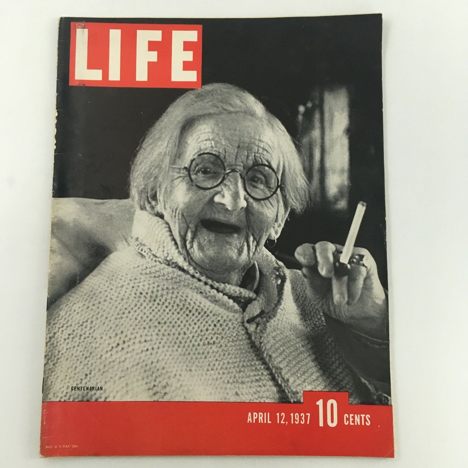 VTG Life Magazine April 12 1937 Photo of a Centenarian Woman, Newsstand