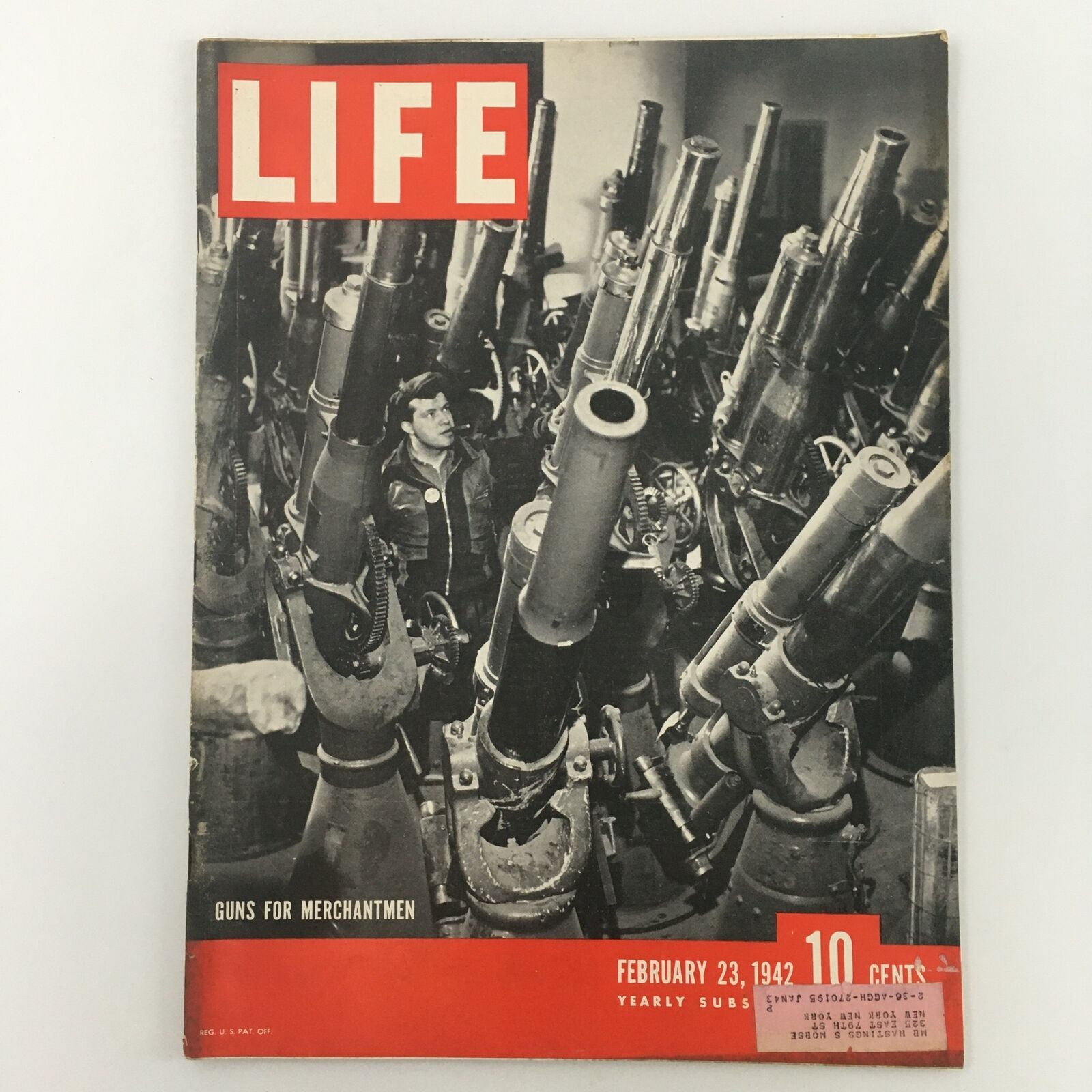 VTG Life Magazine February 23 1942 Guns for Merchantmen Feature