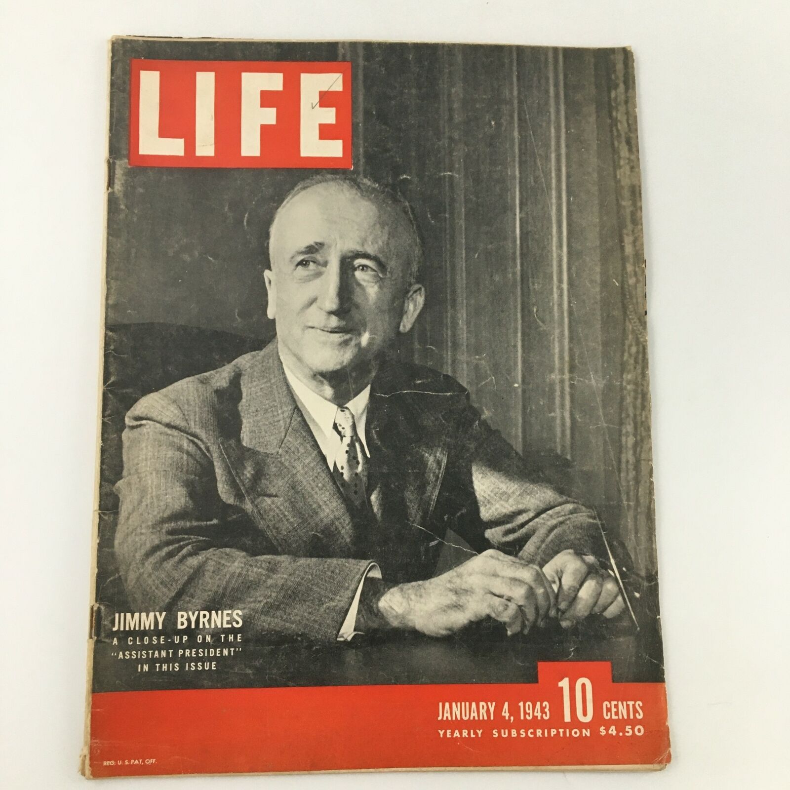 VTG Life Magazine January 4 1943 Assistant President Jimmy Byrnes, Newsstand