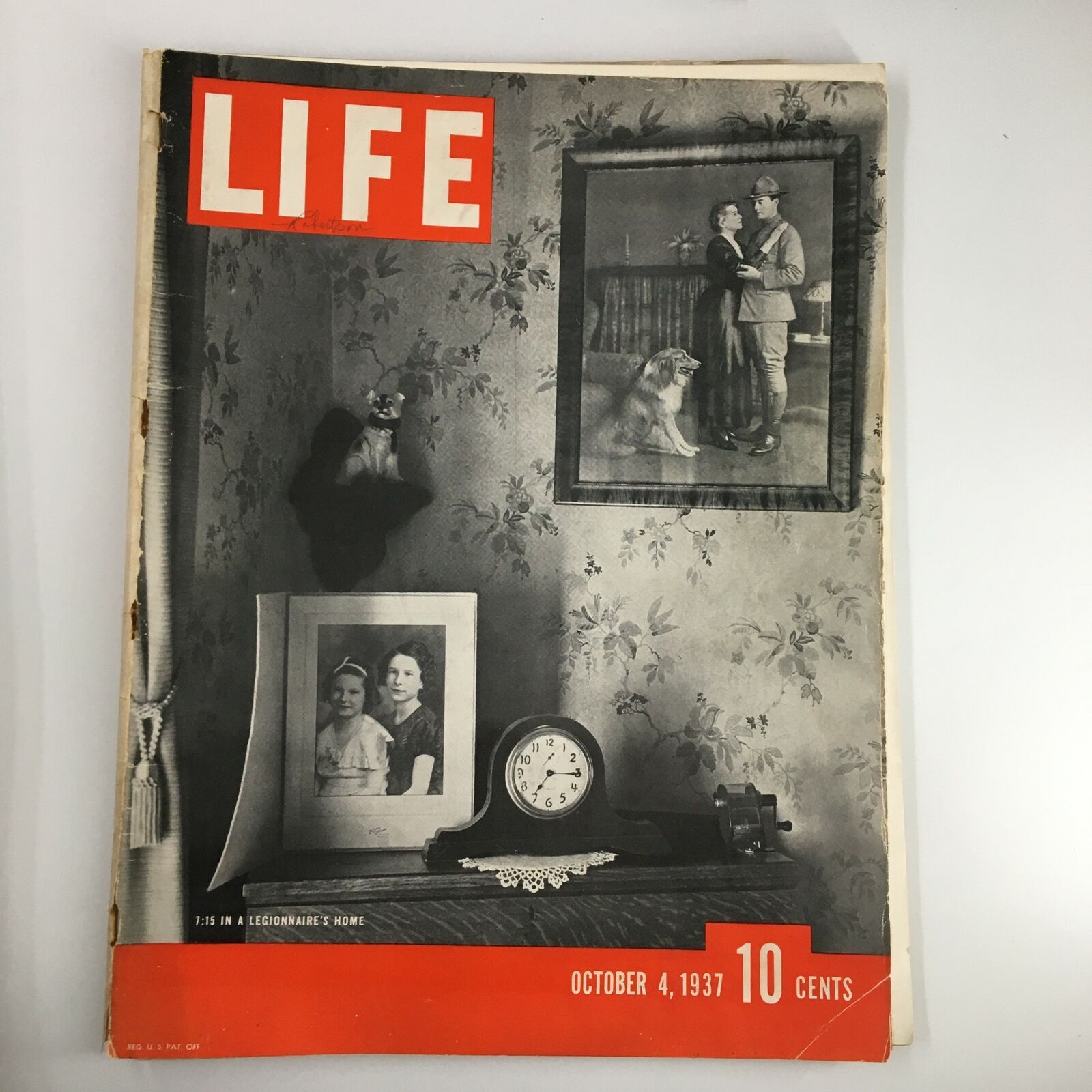 VTG Life Magazine October 4 1937 7:15 in a Legionnaire's Home No Label