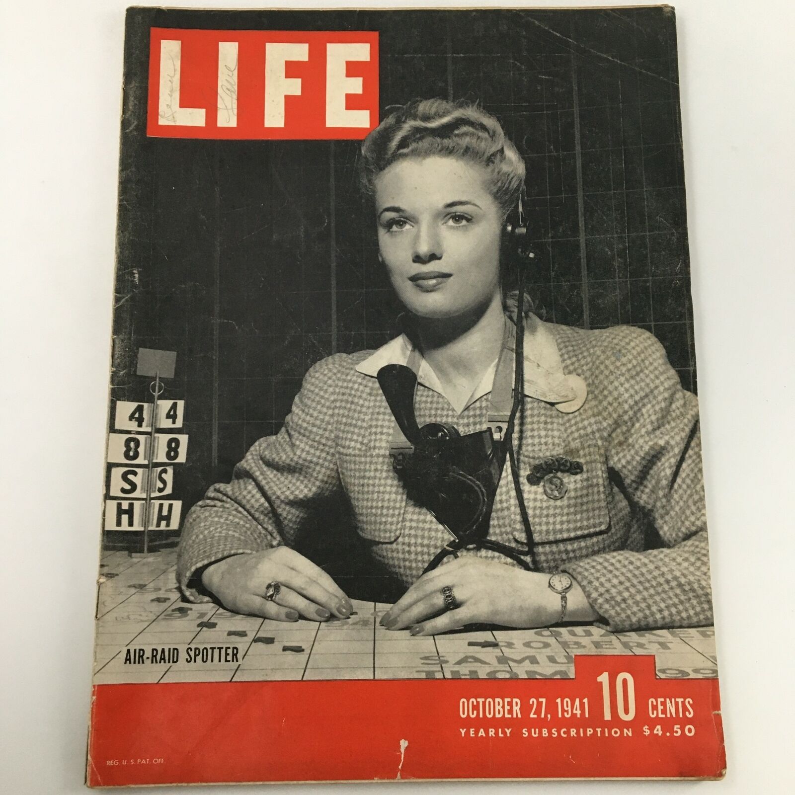 VTG Life Magazine October 27 1941 Air-Raid Spotter Feature Newsstand