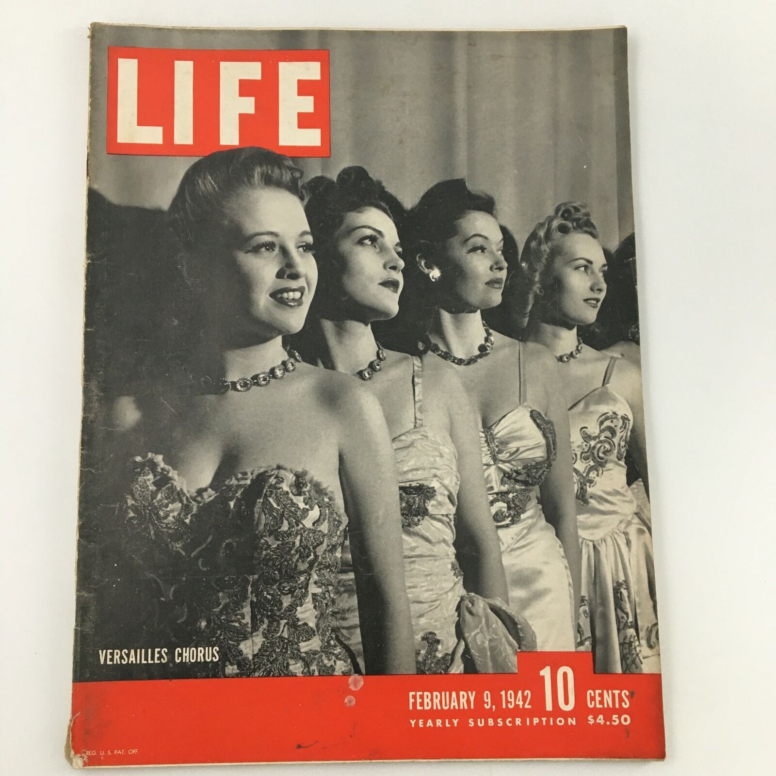 VTG Life Magazine February 9 1942 The Versailles Chorus Photograph, Newsstand