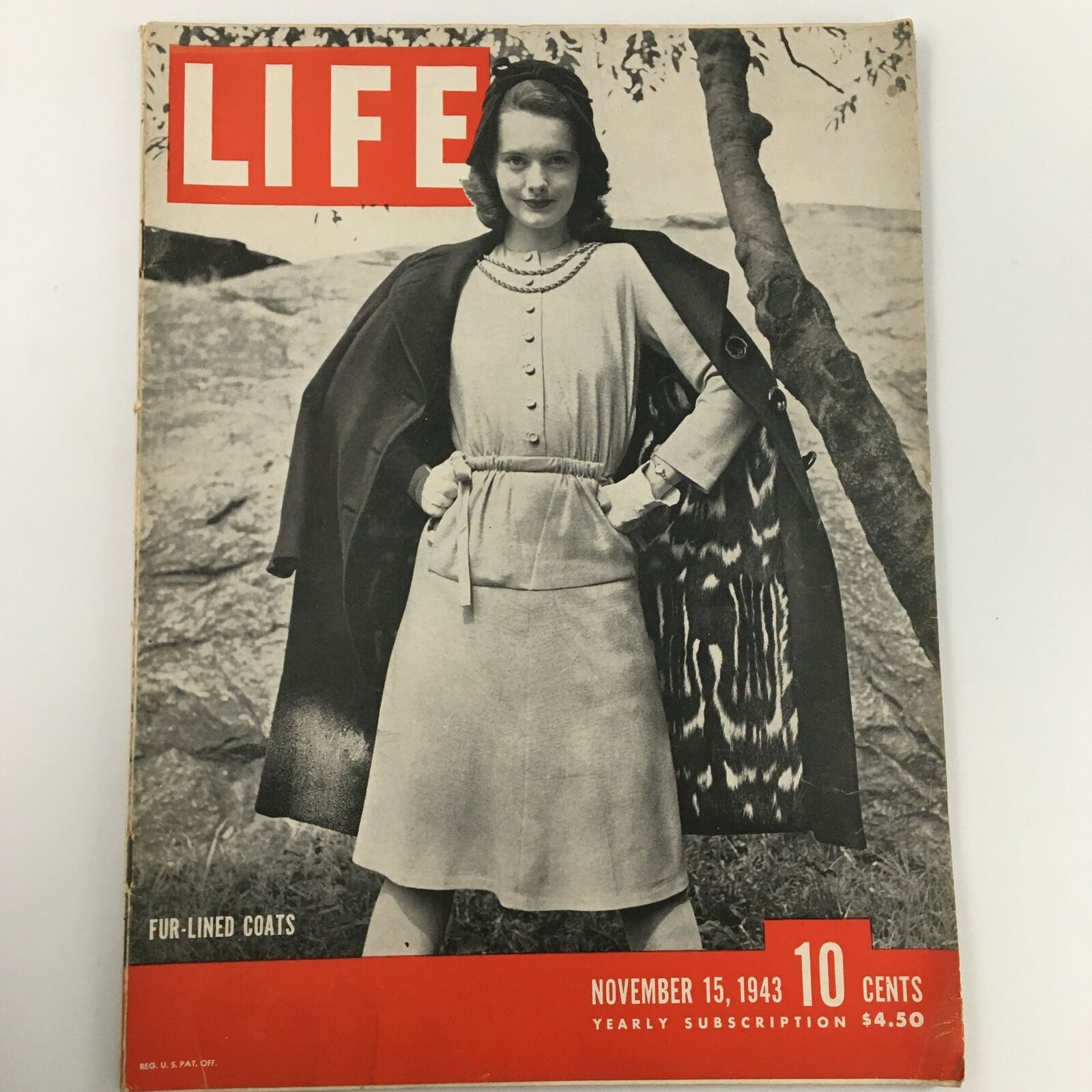 VTG Life Magazine November 15 1943 Fur-Lined Coats Carmel Fitzgerald Newsstand