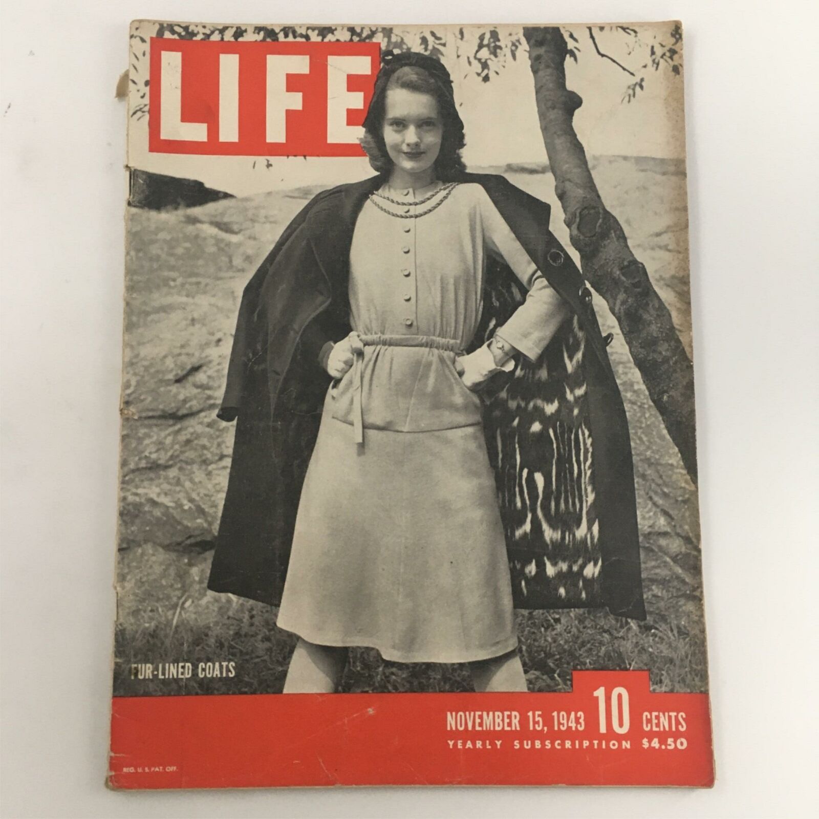 VTG Life Magazine November 15, 1943 Fur-Lined Coats Carmel Fitzgerald