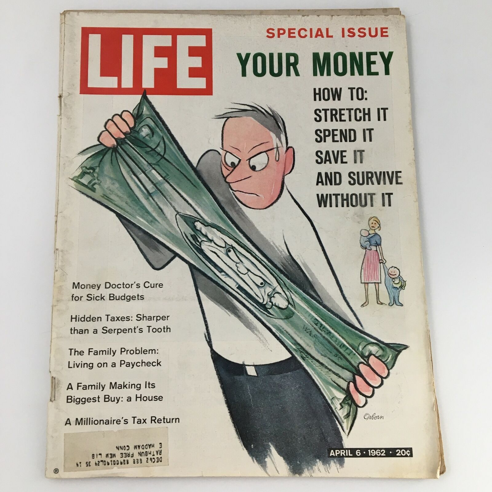 VTG Life Magazine April 6 1962 The Family Problem Living on a Paycheck Feature