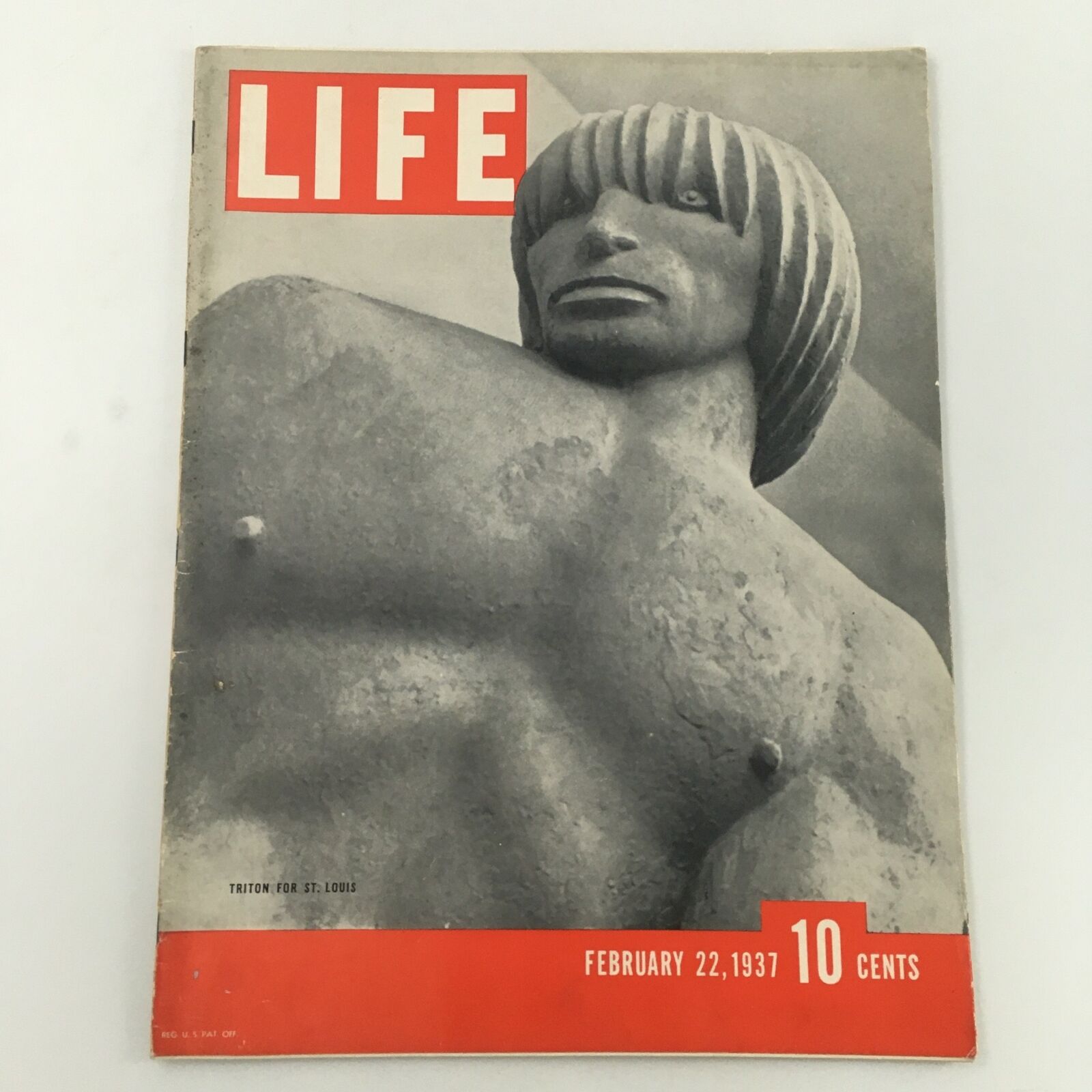 VTG Life Magazine February 22 1937 Statue of Triton for St. Louis, Newsstand