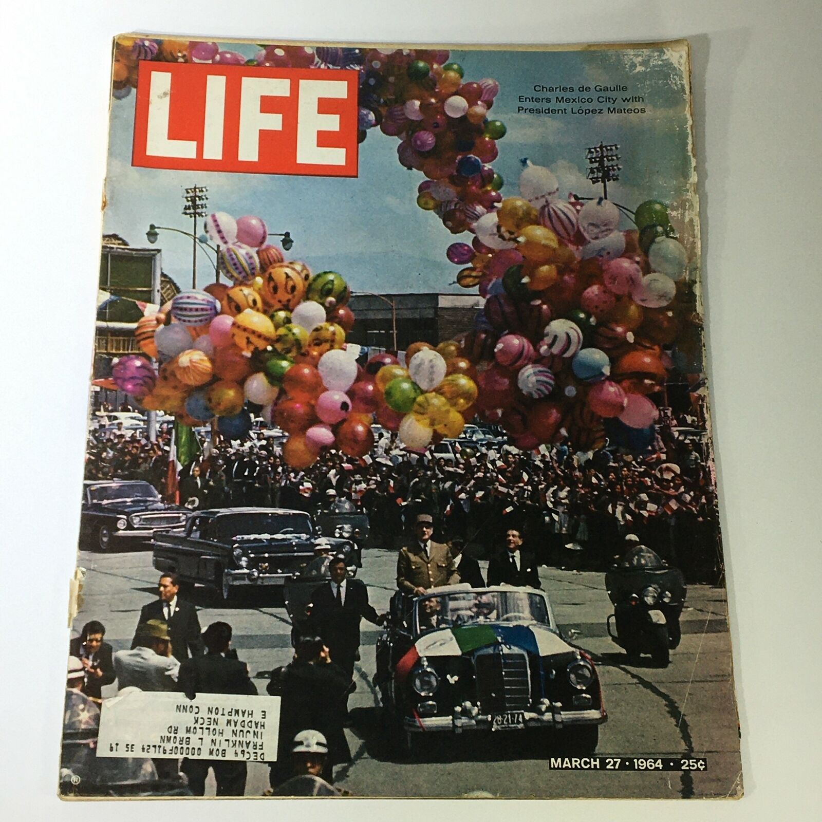 VTG Life Magazine March 27 1964 Charles de Gaulle at Mexico City Cover Feature