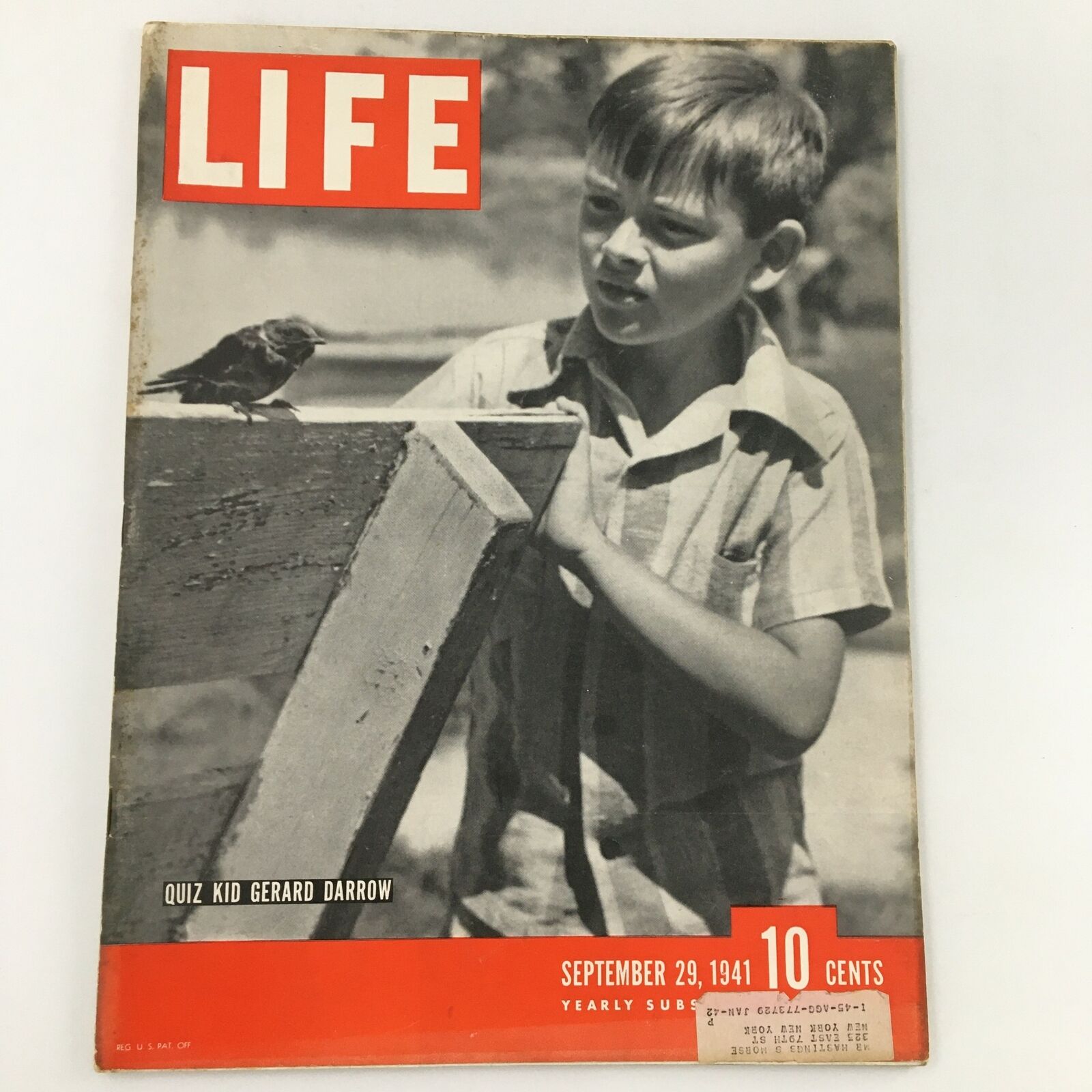 VTG Life Magazine September 29 1941 Photo of Quiz Kid Gerard Darrow Cover