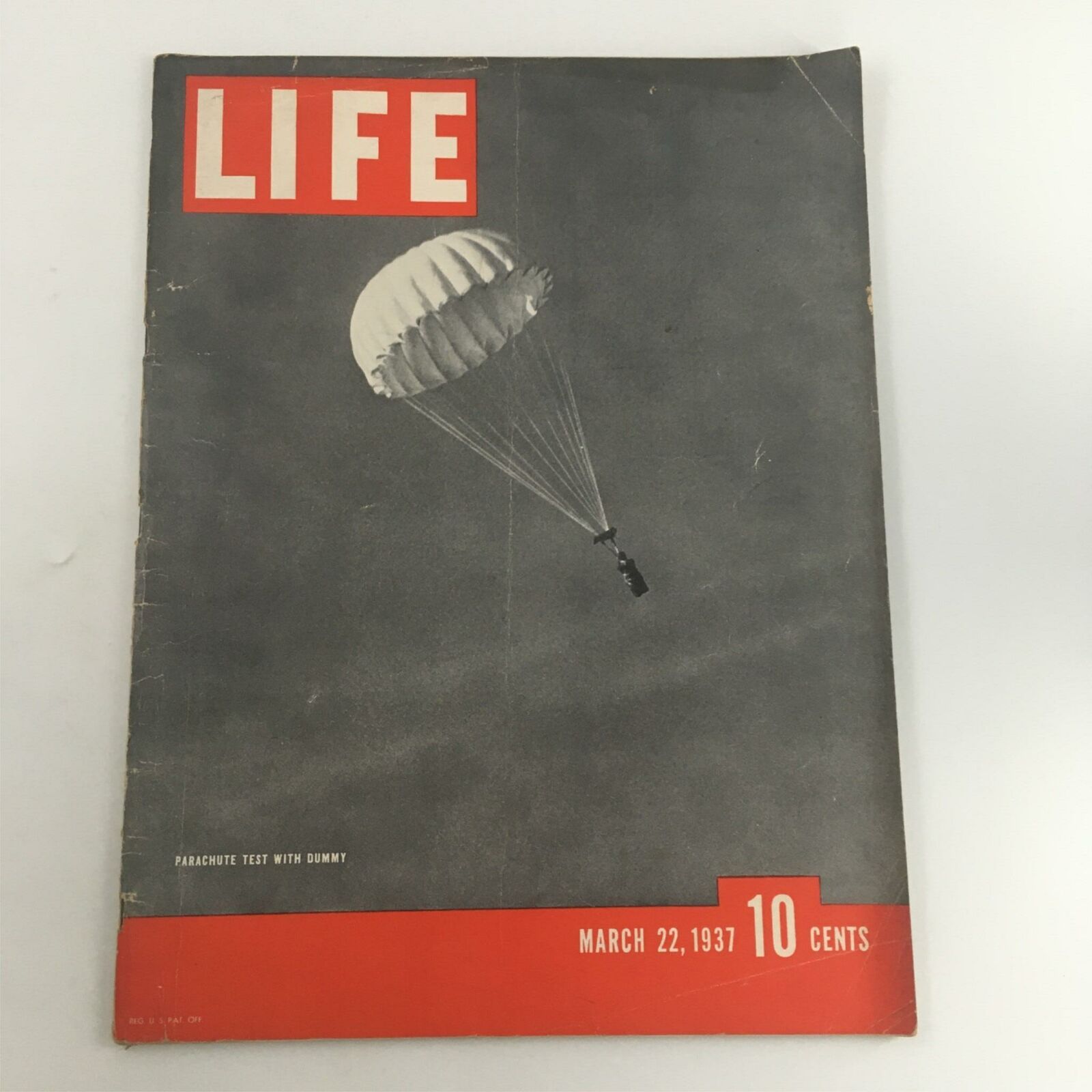 VTG Life Magazine March 22, 1937 Parachute Test With Dummy