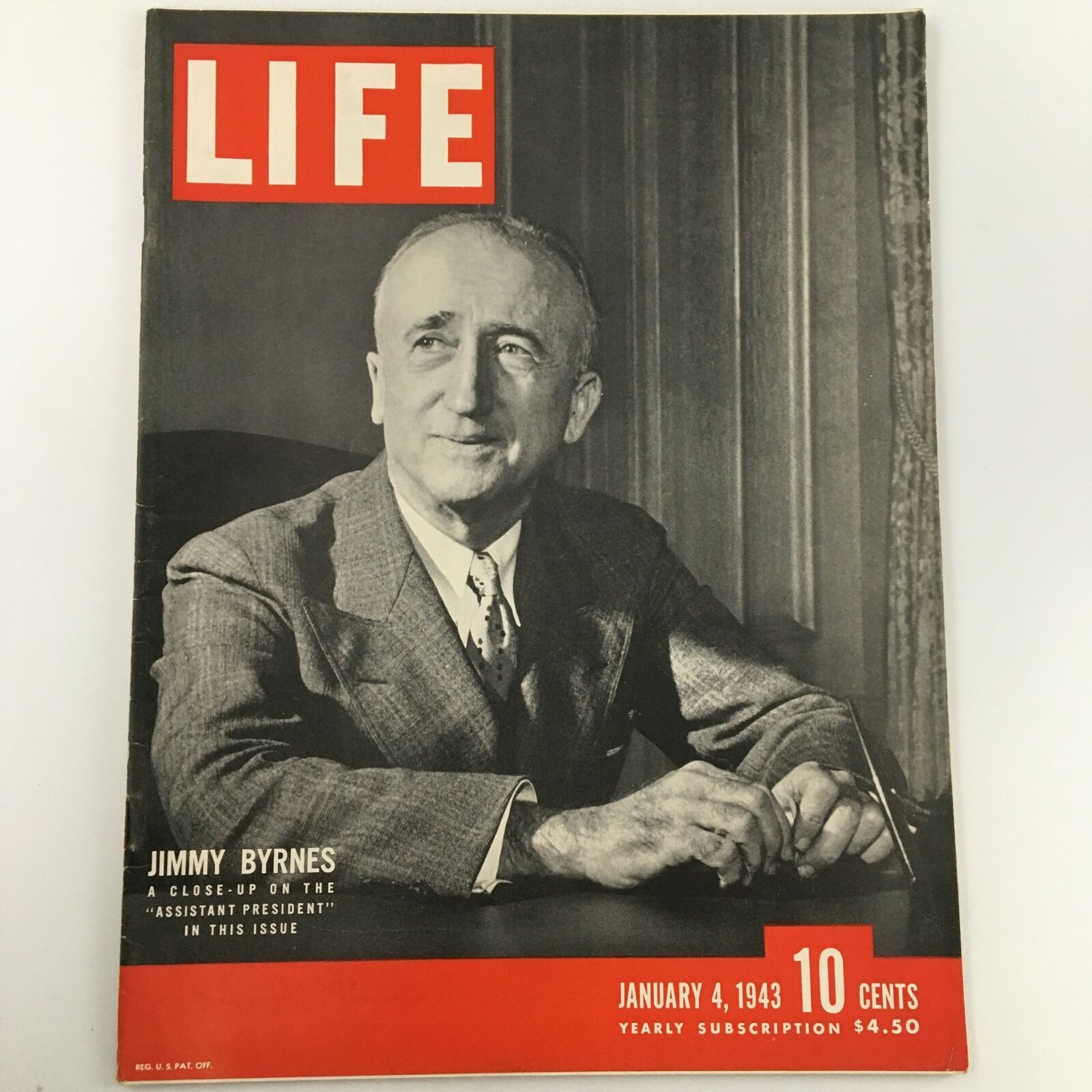 VTG Life Magazine January 4 1943 Jimmy Byrnes, A Close-Up Newsstand