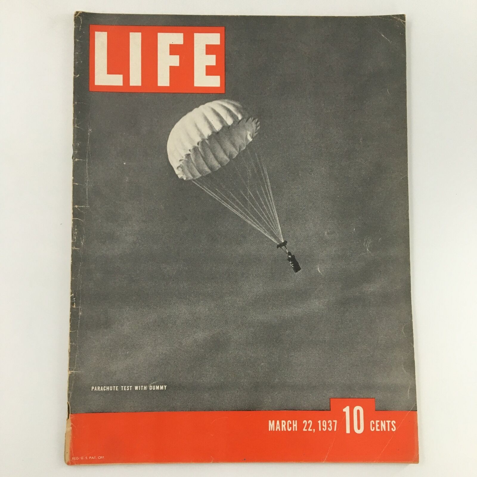 VTG Life Magazine March 22 1937 Parachute Test With Dummy Photograph