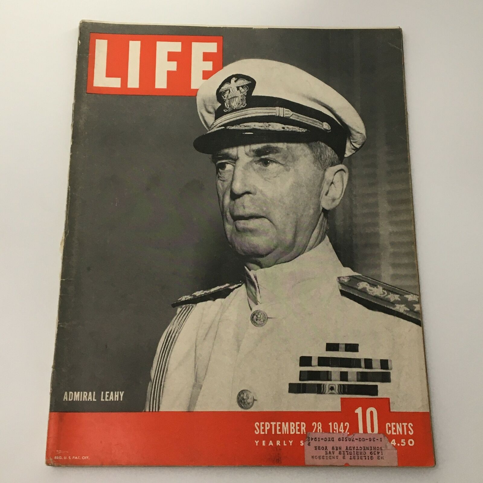 VTG Life Magazine September 28 1942 General Admiral William D. Leahy Cover