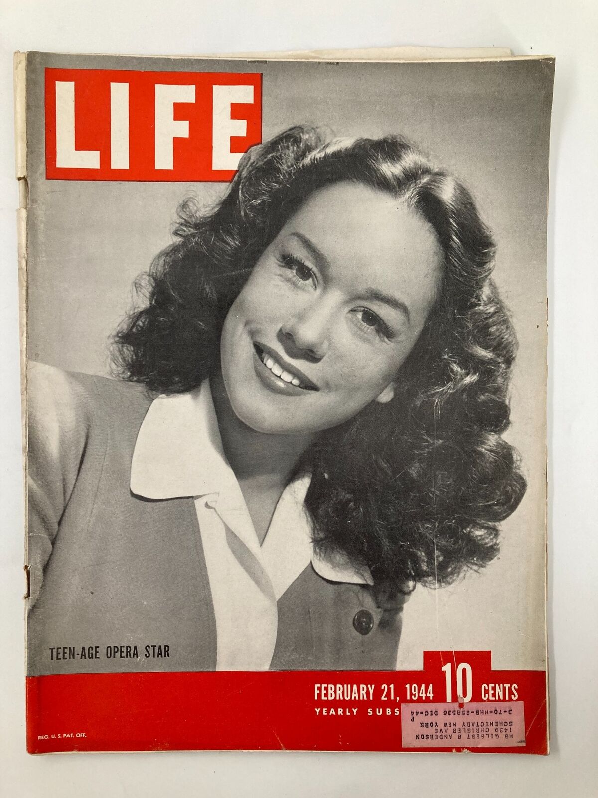 VTG Life Magazine February 21 1944 A Photograph of a Teen-Age Opera Star