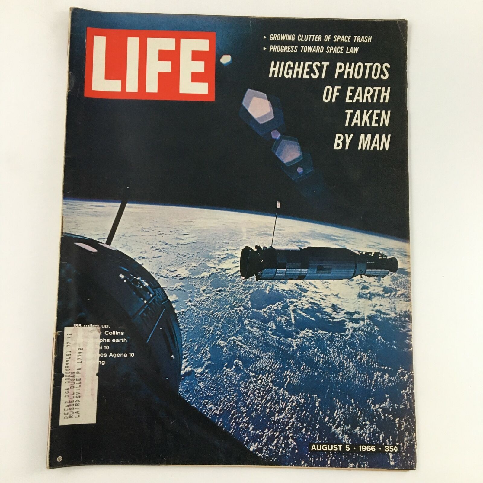 VTG Life Magazine August 5 1966 Highest Photo of Earth Taken by Man Feature