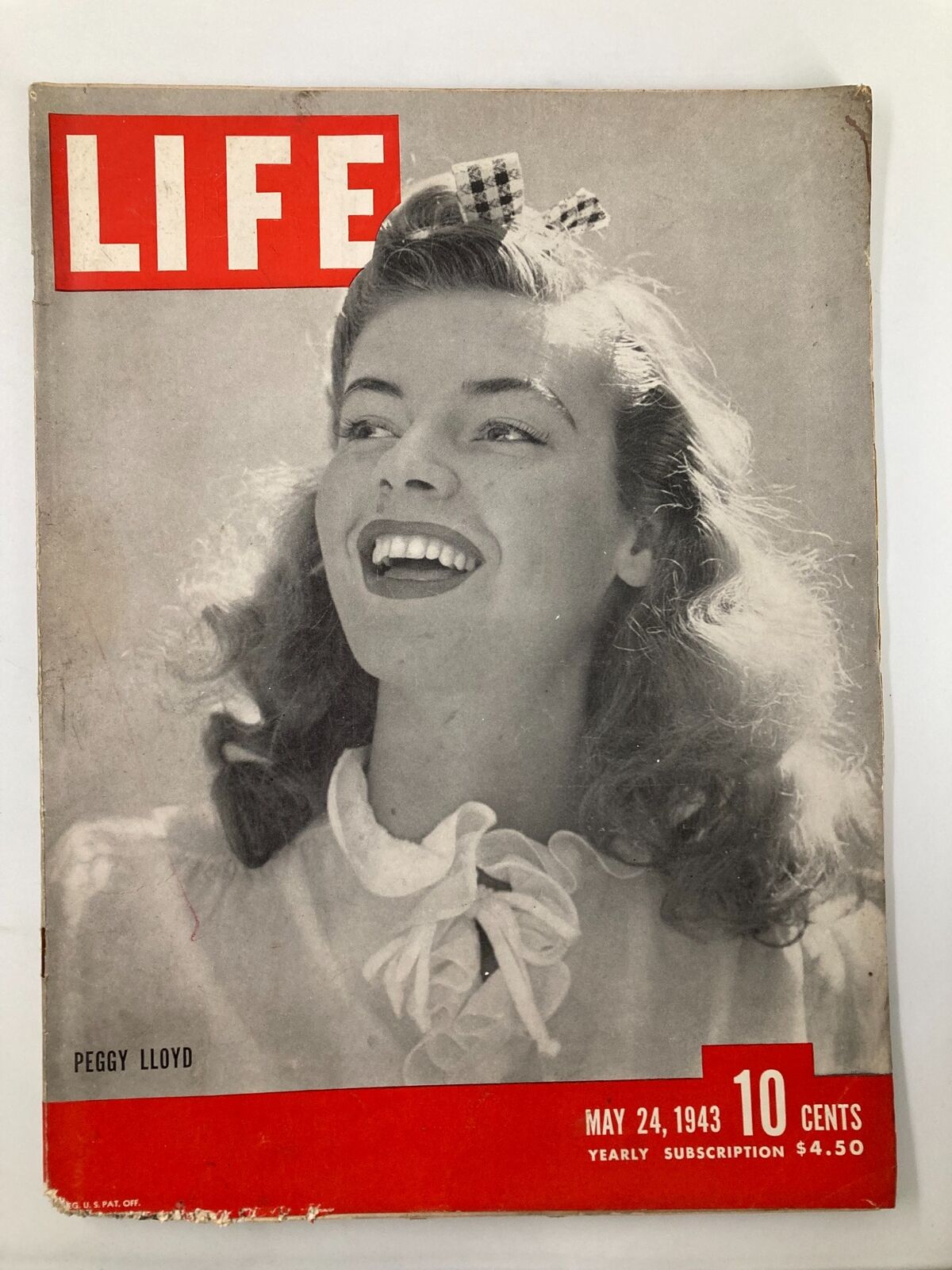 VTG Life Magazine May 24 1943 Cover Photo of Peggy Lloyd No Label