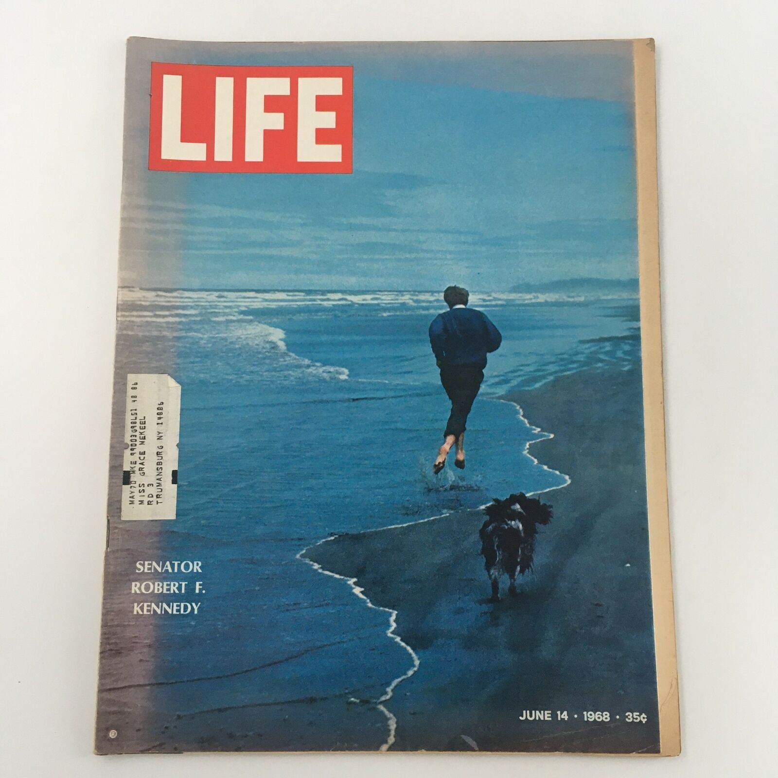 VTG Life Magazine June 14 1968 Photo of Senator Robert F. Kennedy at the Beach