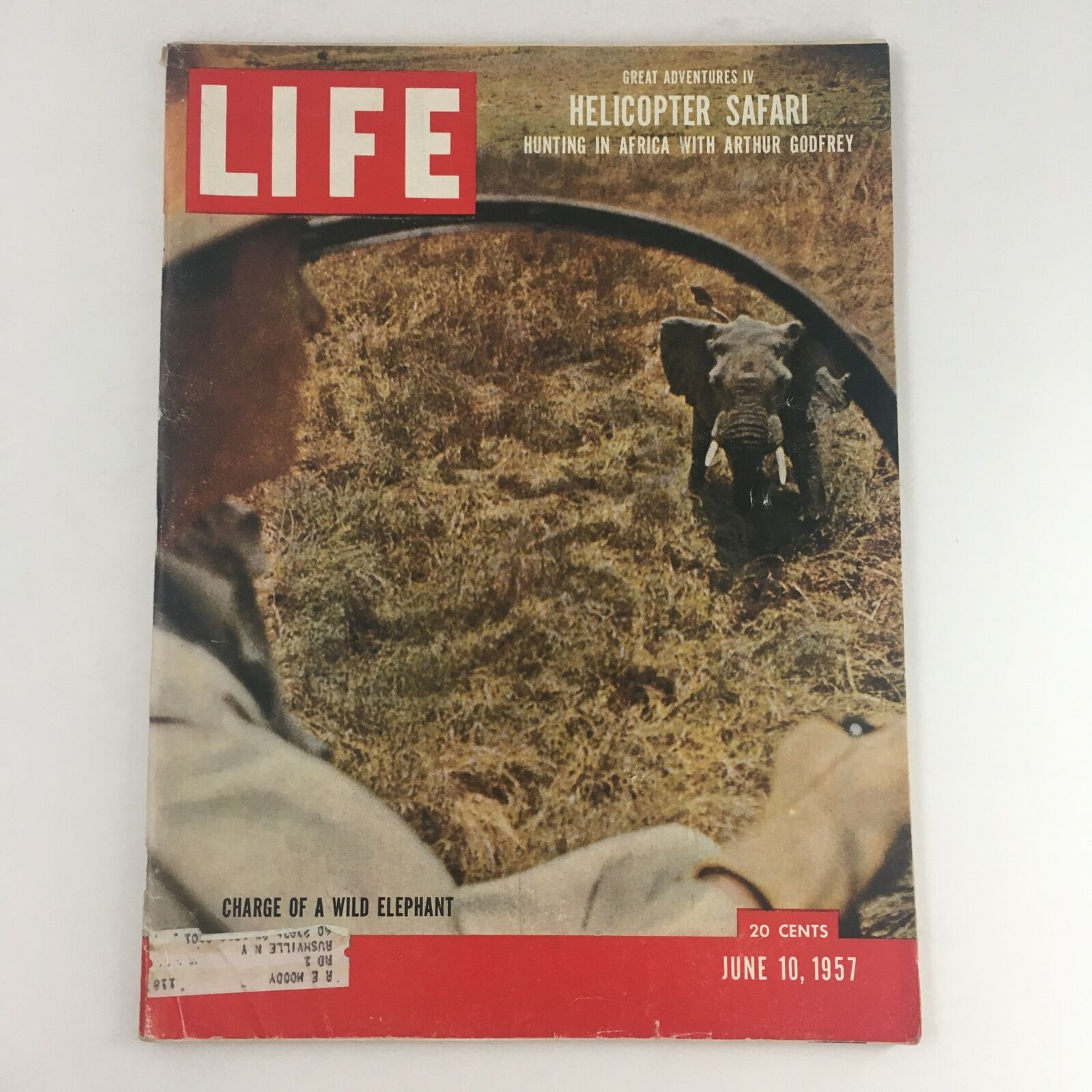 Life Magazine June 10 1957 Charge Of A Wild Elephant with Arthur Godfrey