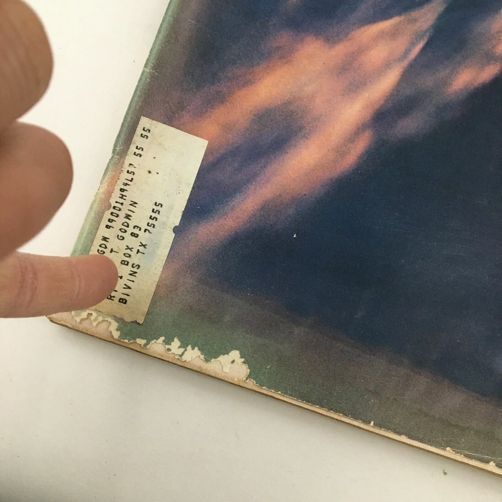 Close-up of Life Magazine October 25 1968 showing address label detail, associated with NASA Astronaut Wally Schirra and Apollo 7.