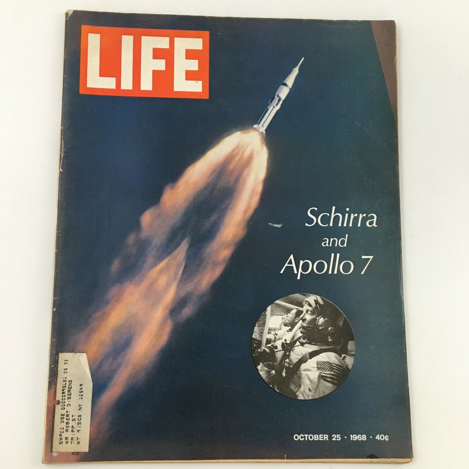 VTG Life Magazine October 25 1968 Photograph of Wally Schirra and the Apollo 7